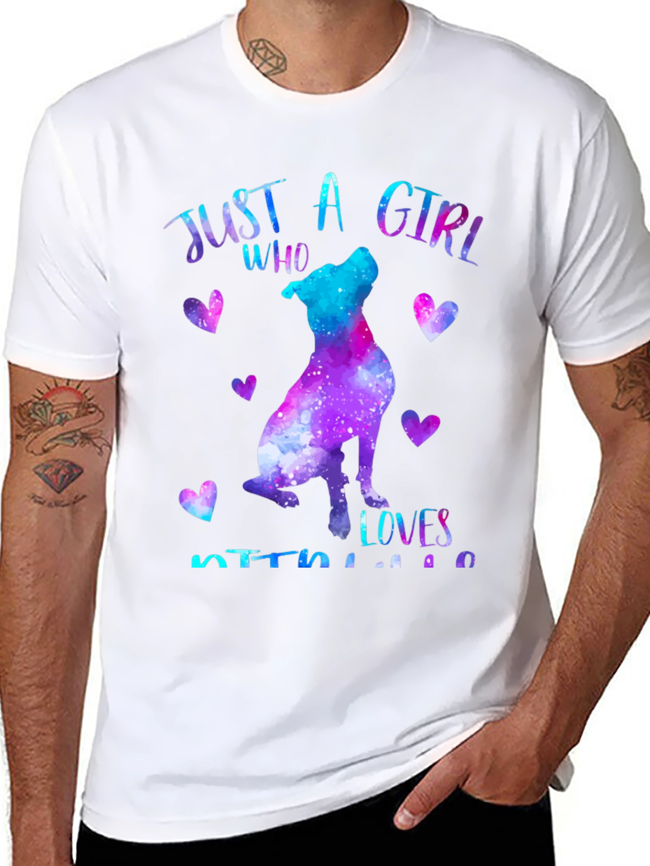 Just a Girl Who Loves Pitbulls Graphic T-Shirt