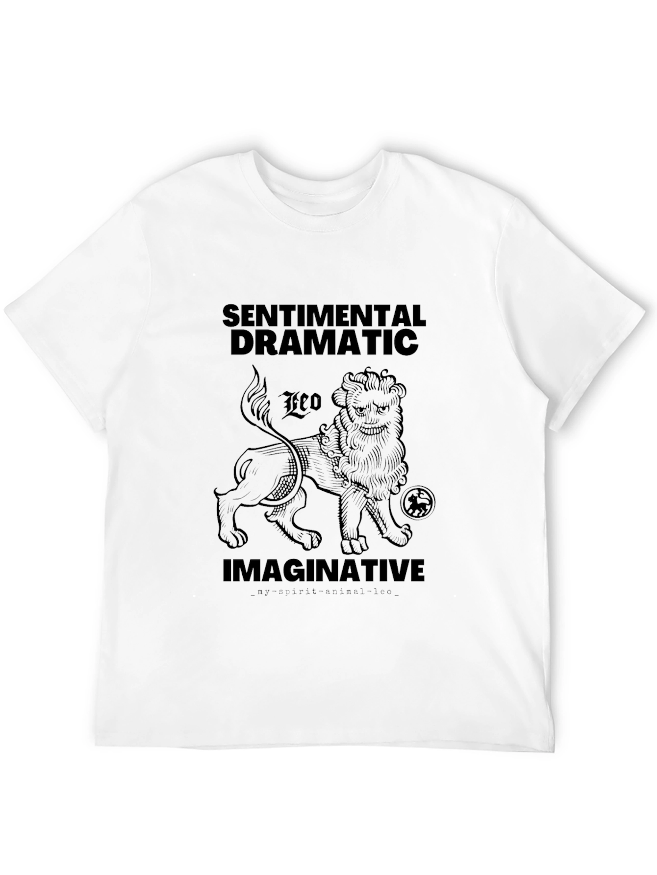 Leo Zodiac Black Graphic Tee - Sentimental Dramatic Imaginative