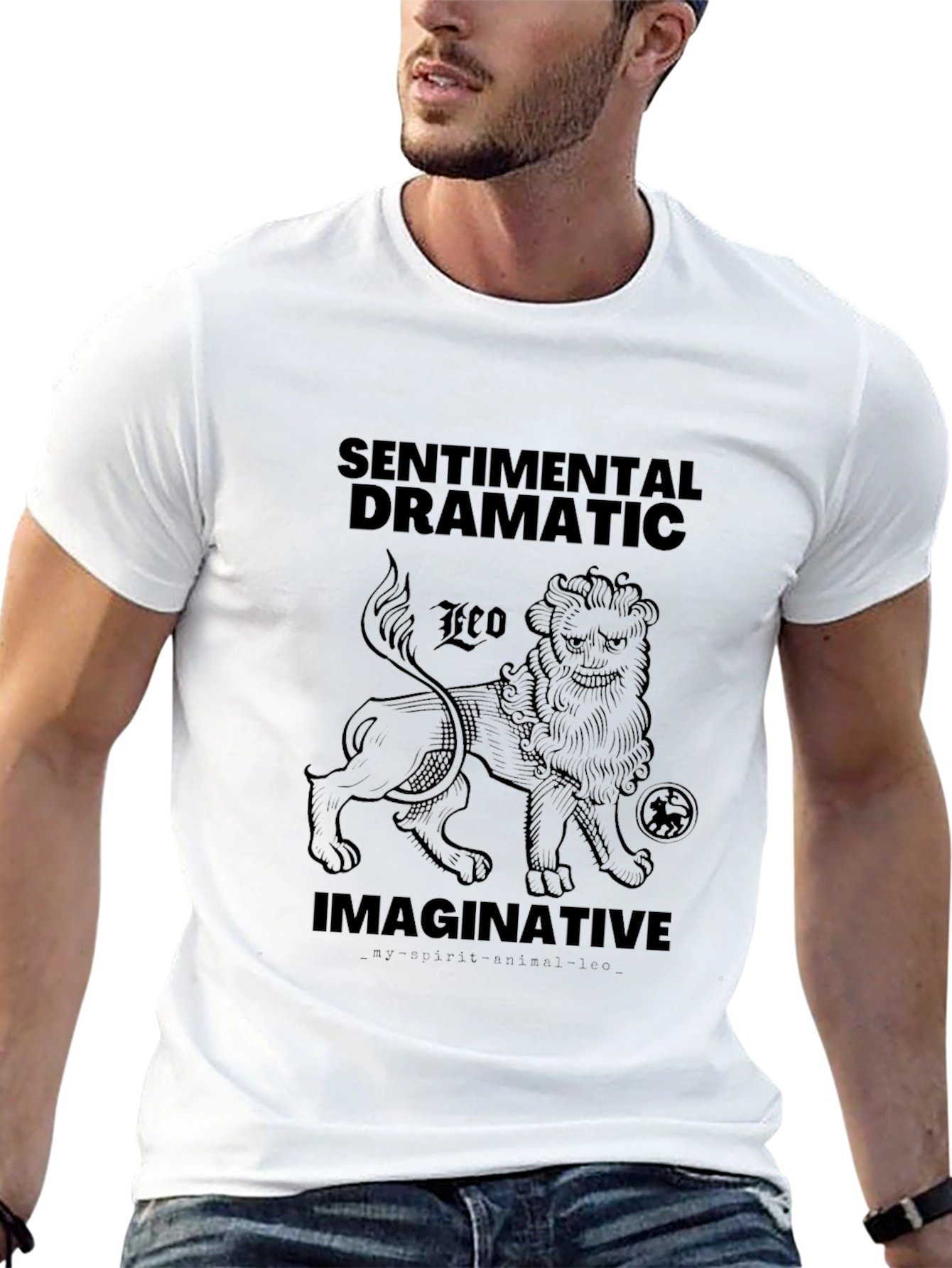 Leo Zodiac Black Graphic Tee - Sentimental Dramatic Imaginative