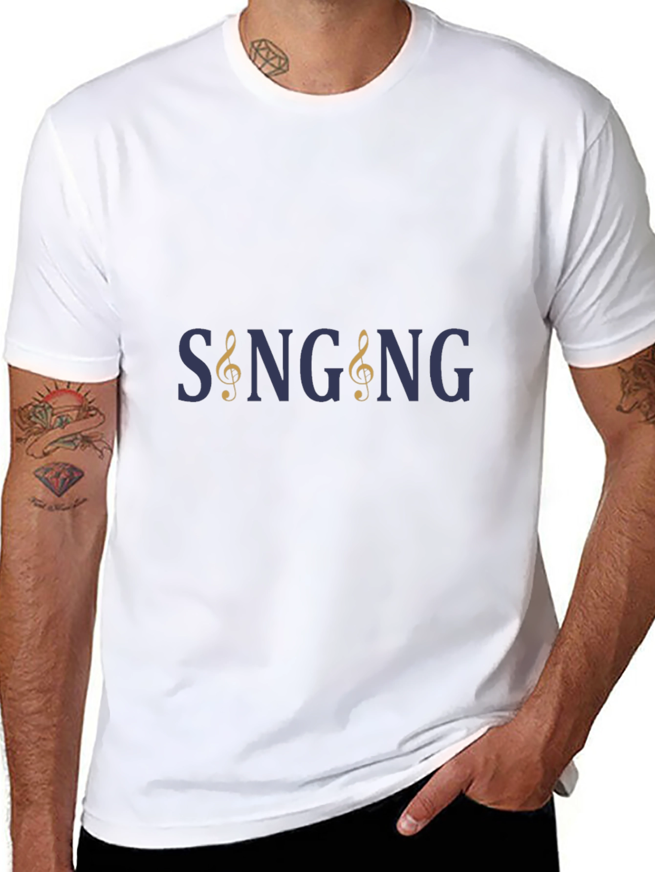 Singing Treble Clef Graphic Tee - Black