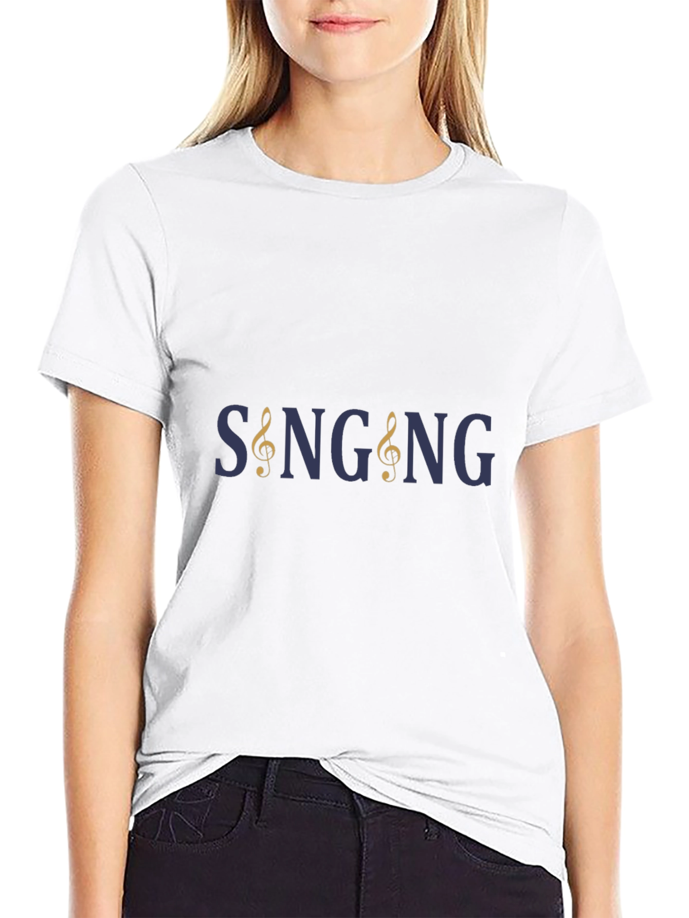 Singing Treble Clef Graphic Tee - Black