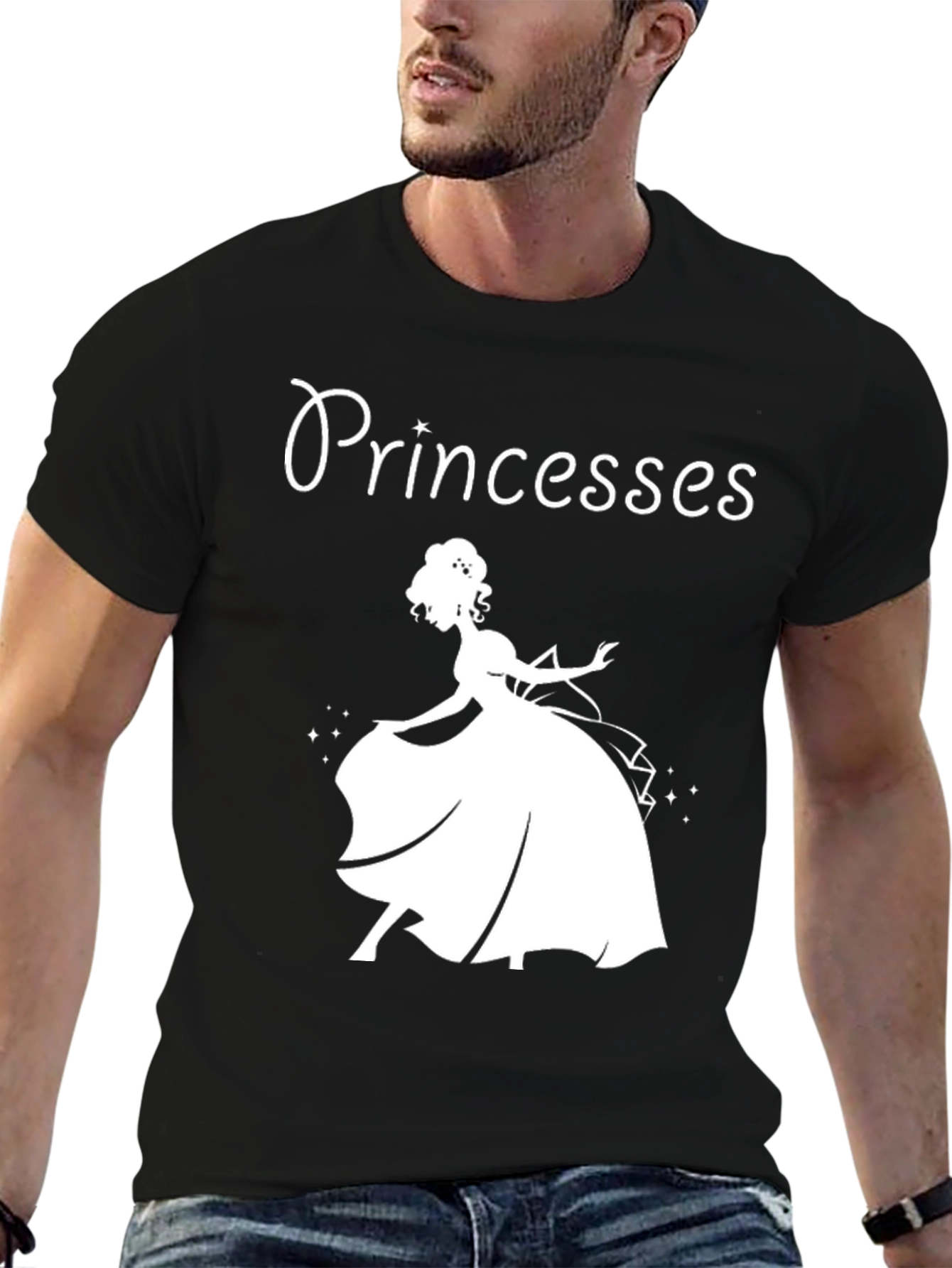 Princesses Graphic T-Shirt - Black Cotton Tee