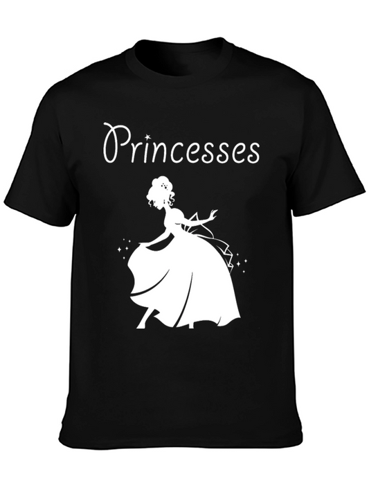 Princesses Graphic T-Shirt - Black Cotton Tee