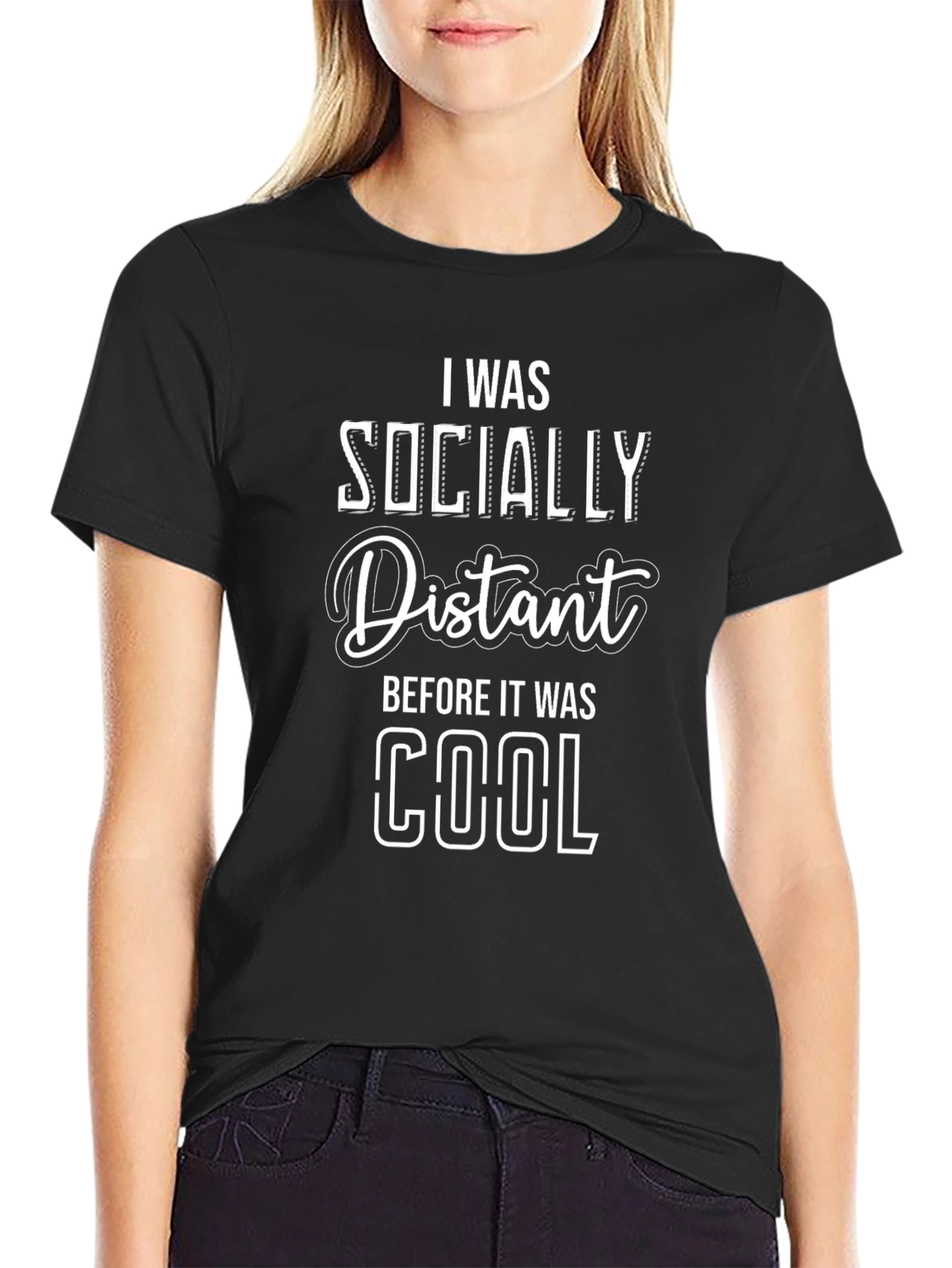 Socially Distant T-Shirt - Funny Slogan Tee