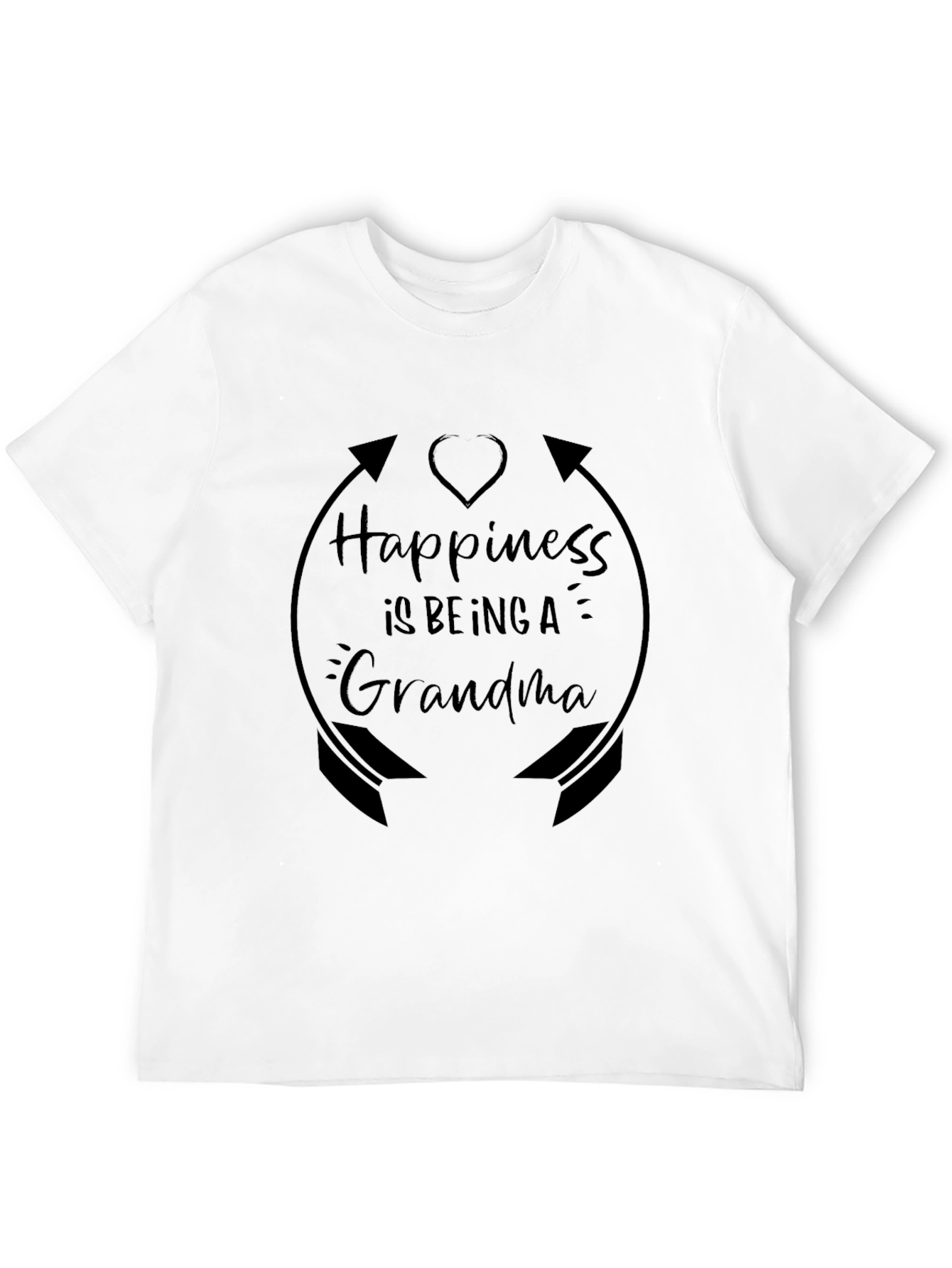 Grandma Happiness Graphic T-Shirt - Black