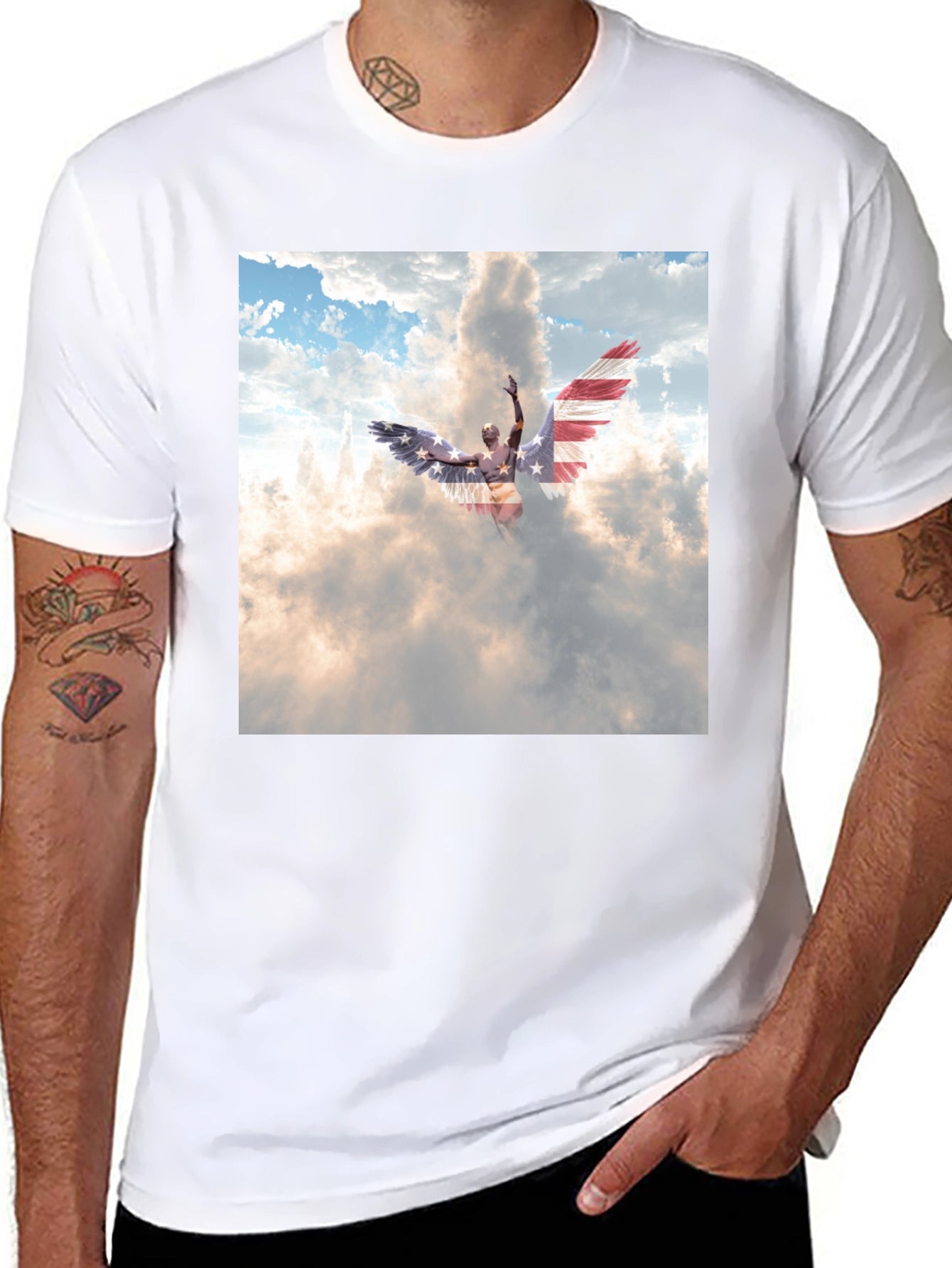 Angel Wings USA Flag T-Shirt