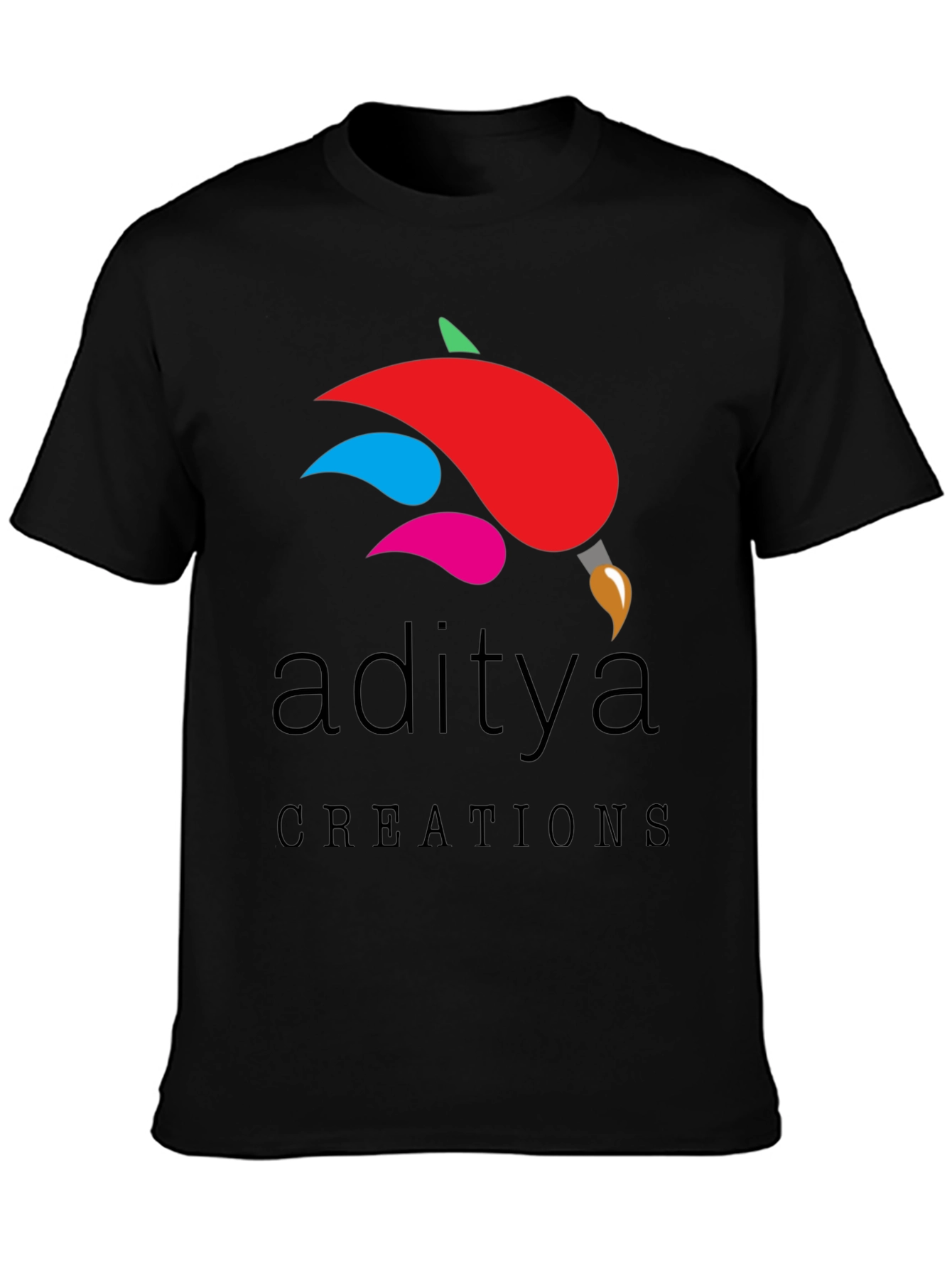 Aditya Creations Black Graphic Tee