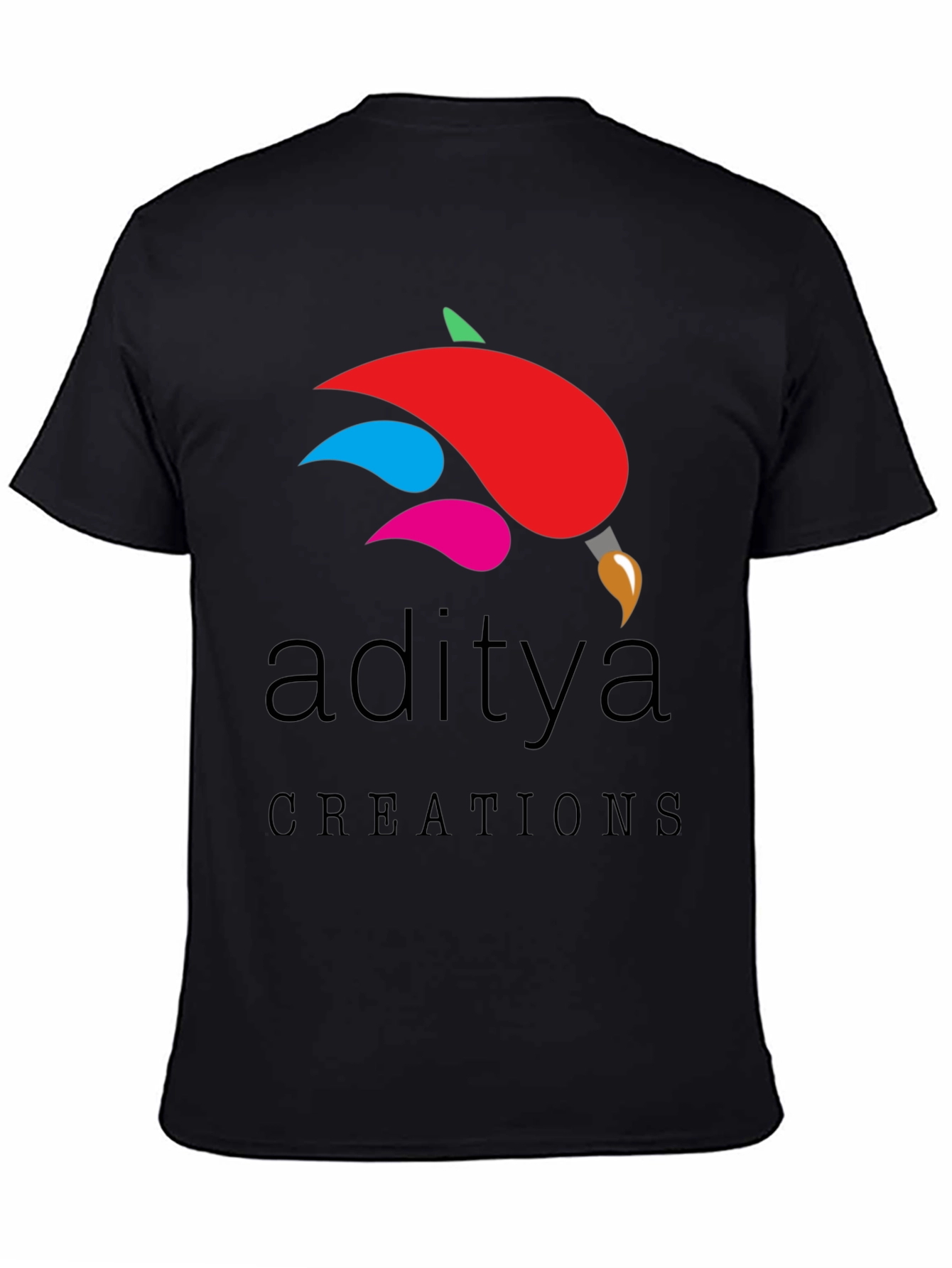 Aditya Creations Black Graphic Tee