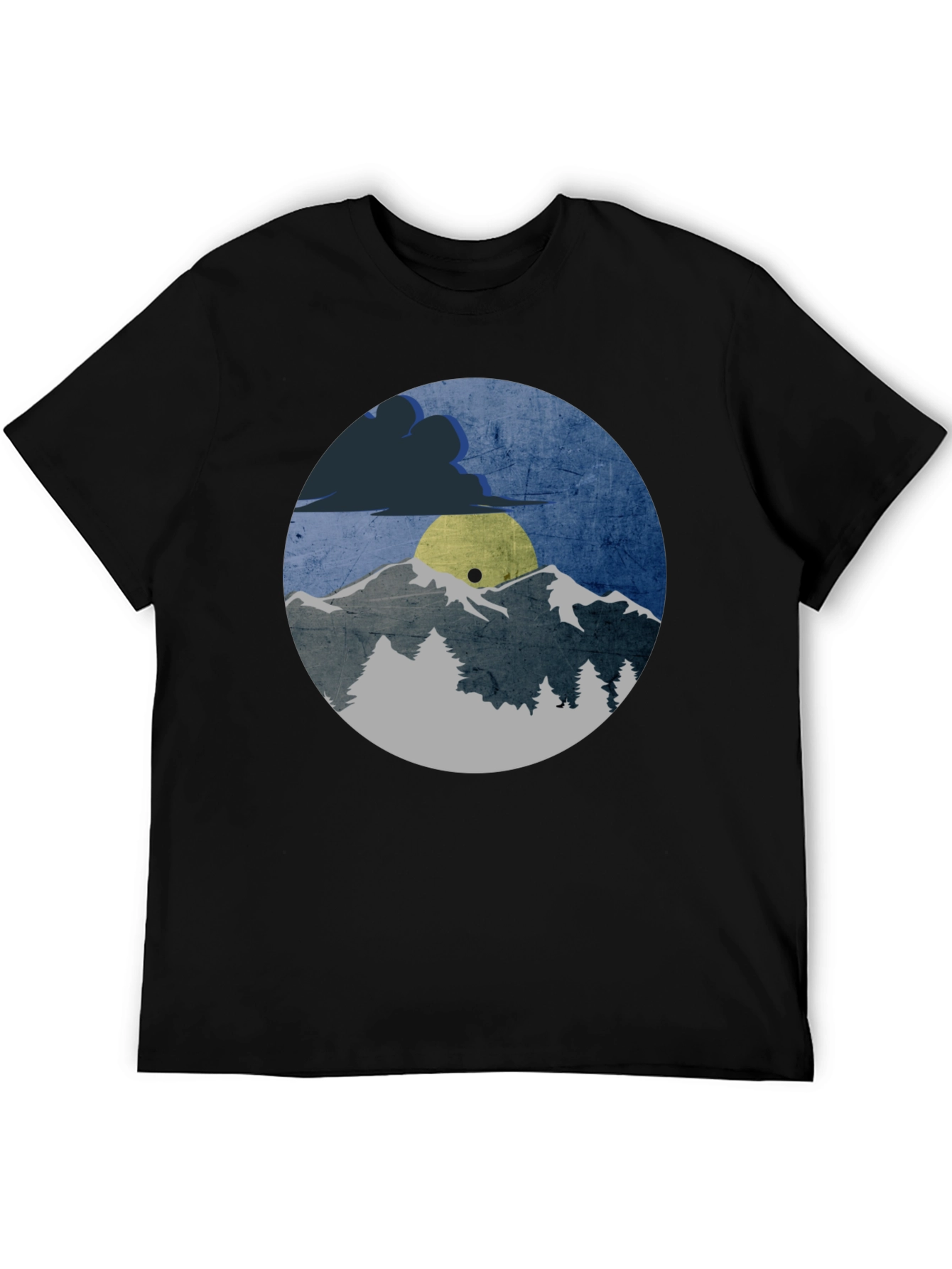 Mountain Scene Graphic Tee - Unisex Black T-Shirt