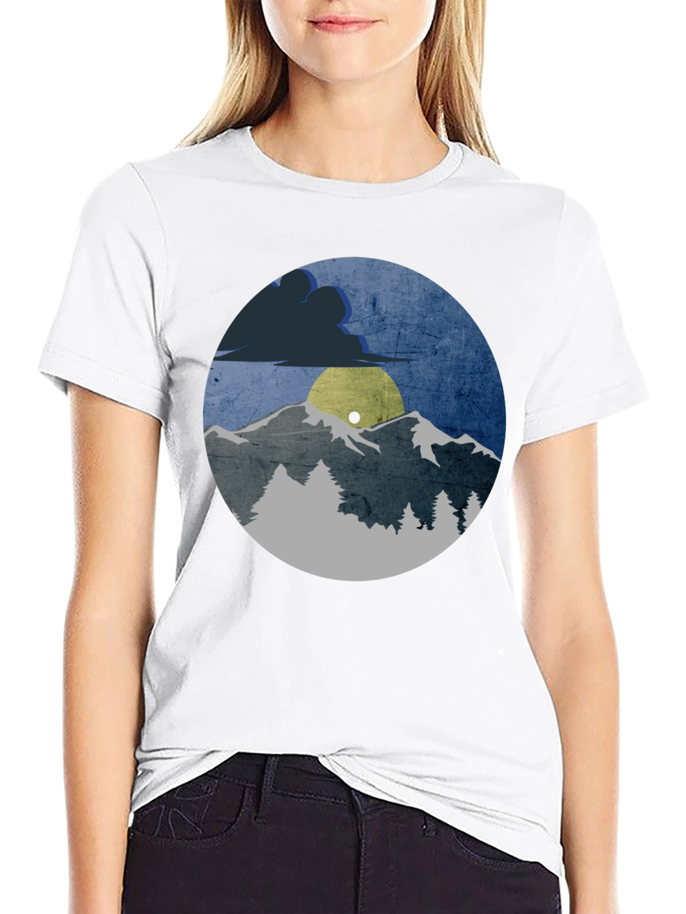 Mountain Scene Graphic Tee - Unisex Black T-Shirt