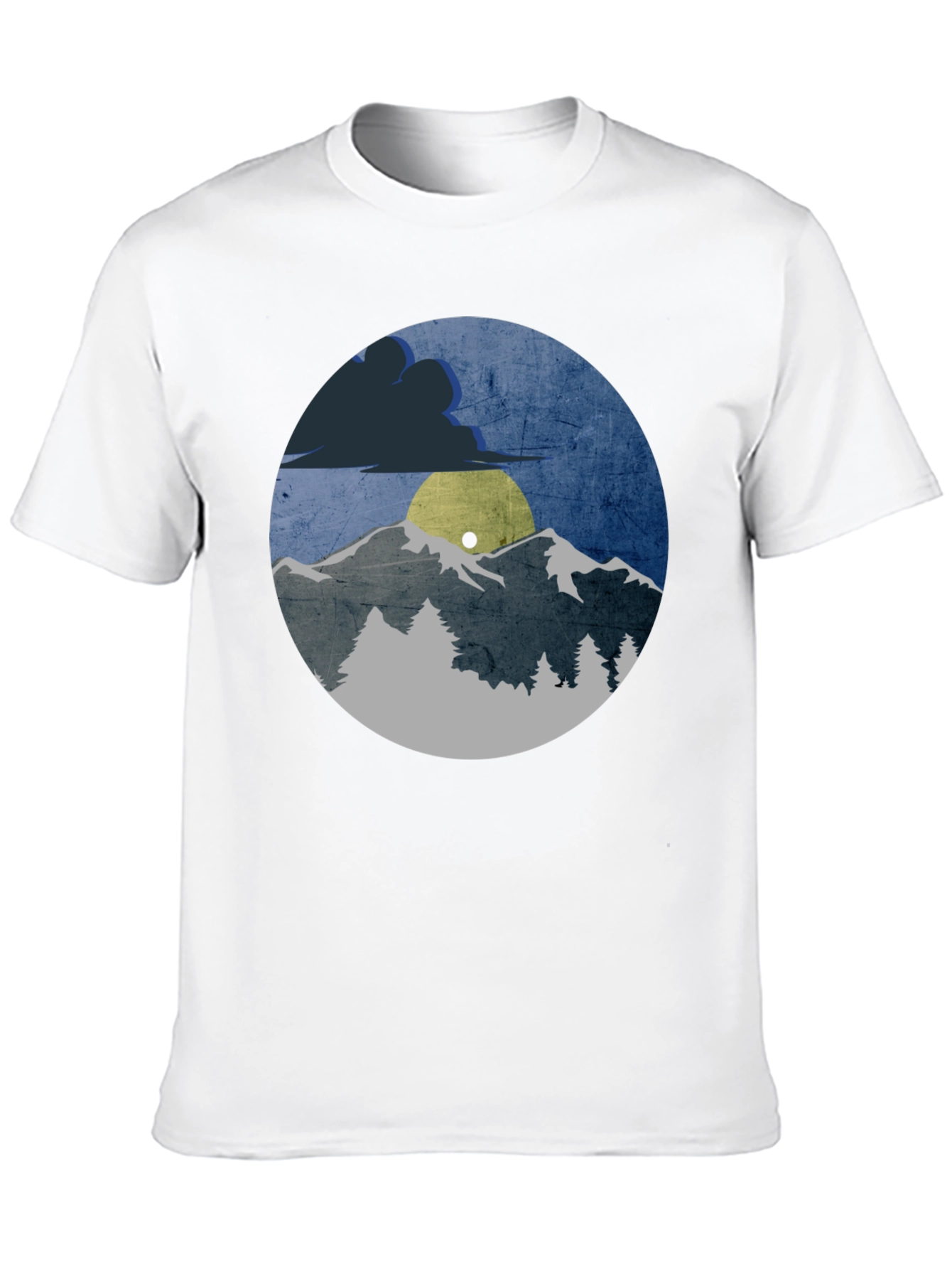 Mountain Scene Graphic Tee - Unisex Black T-Shirt