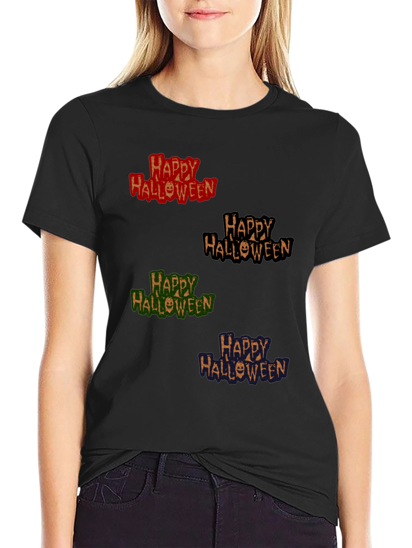 Happy Halloween Graphic T-Shirt - Mens Crew Neck Tee