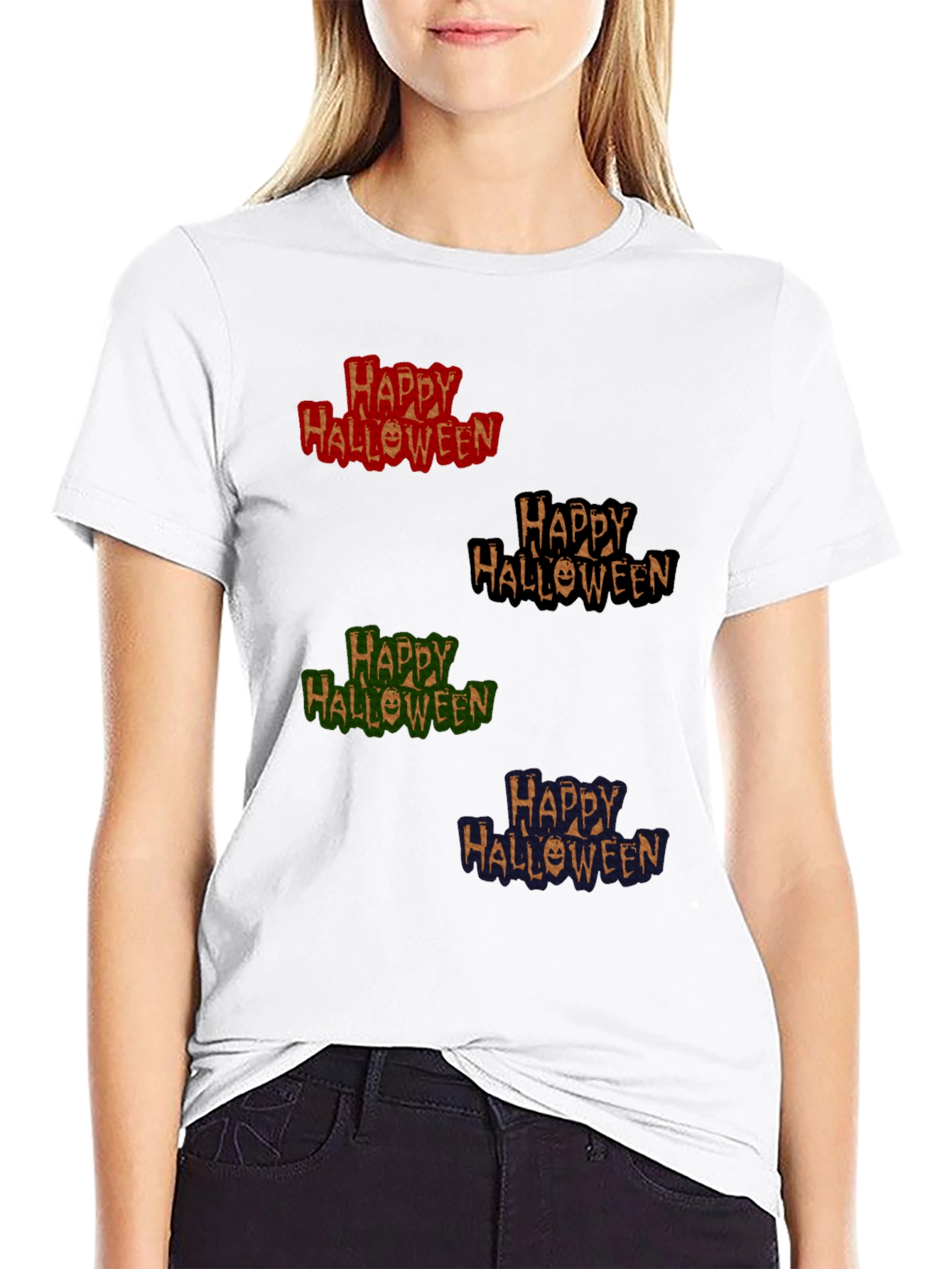Happy Halloween Graphic T-Shirt - Mens Crew Neck Tee