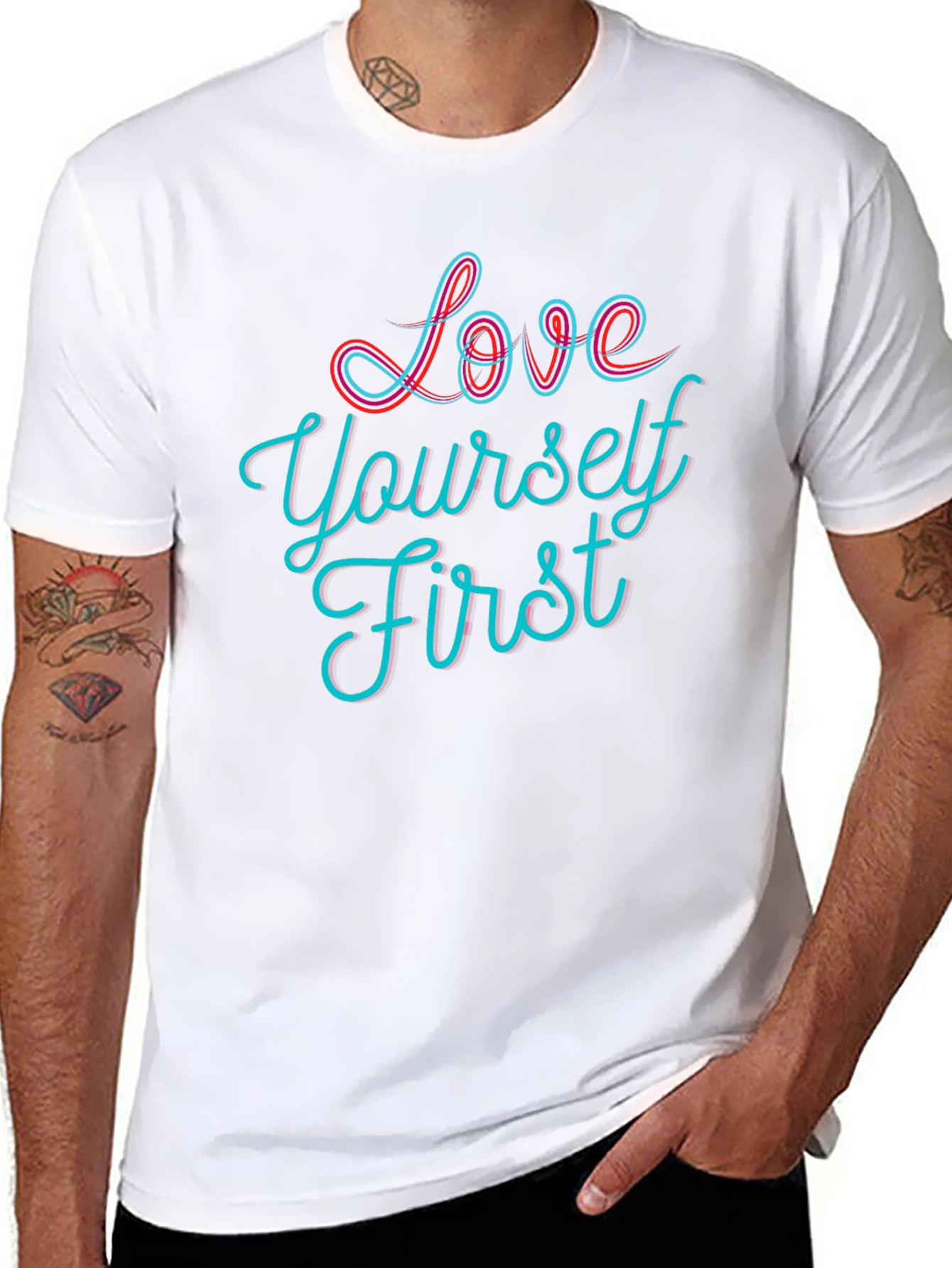 Love Yourself First Graphic Tee - Stylish Black T-Shirt