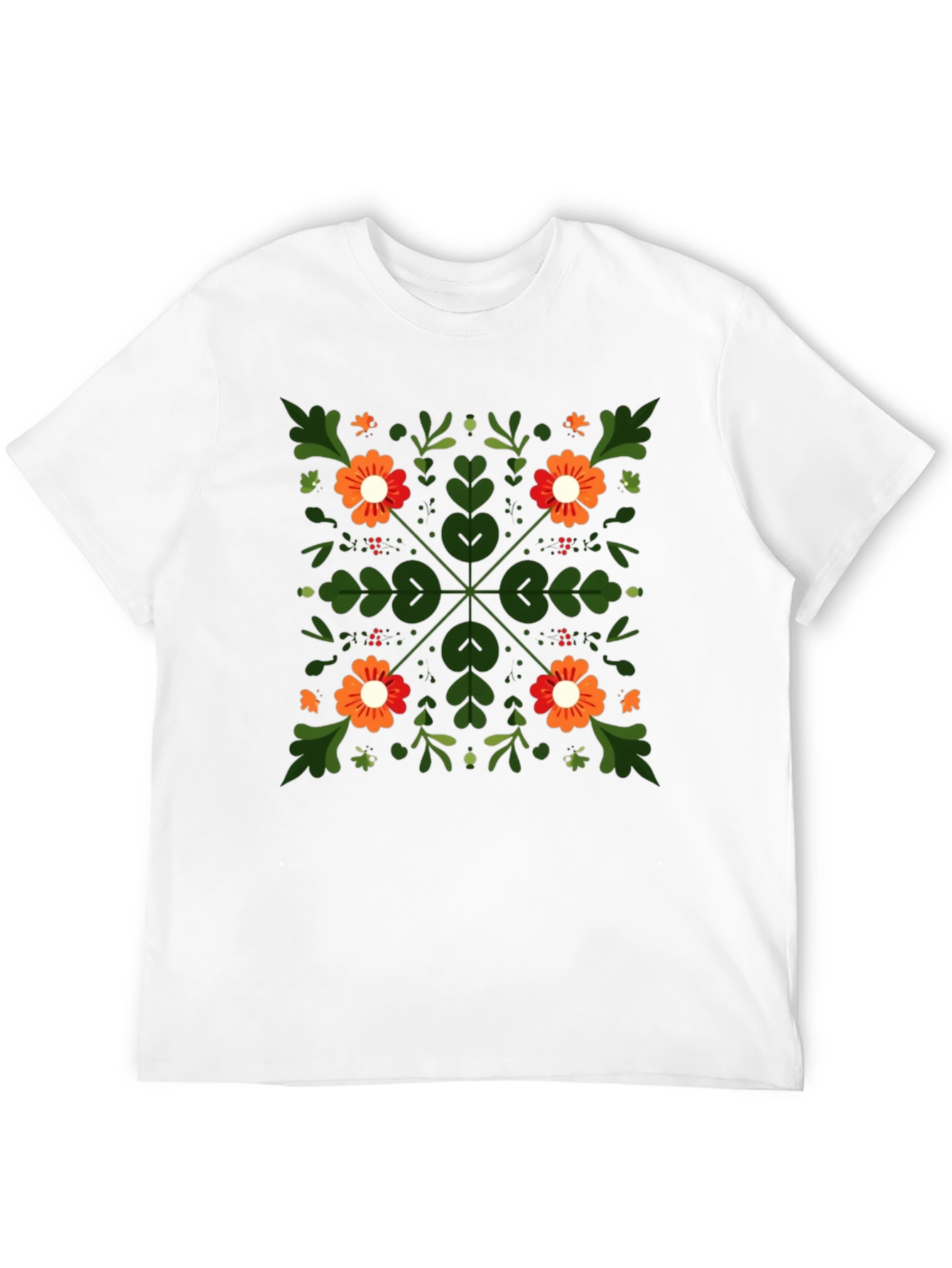 Floral Square Graphic Tee - Unique Design