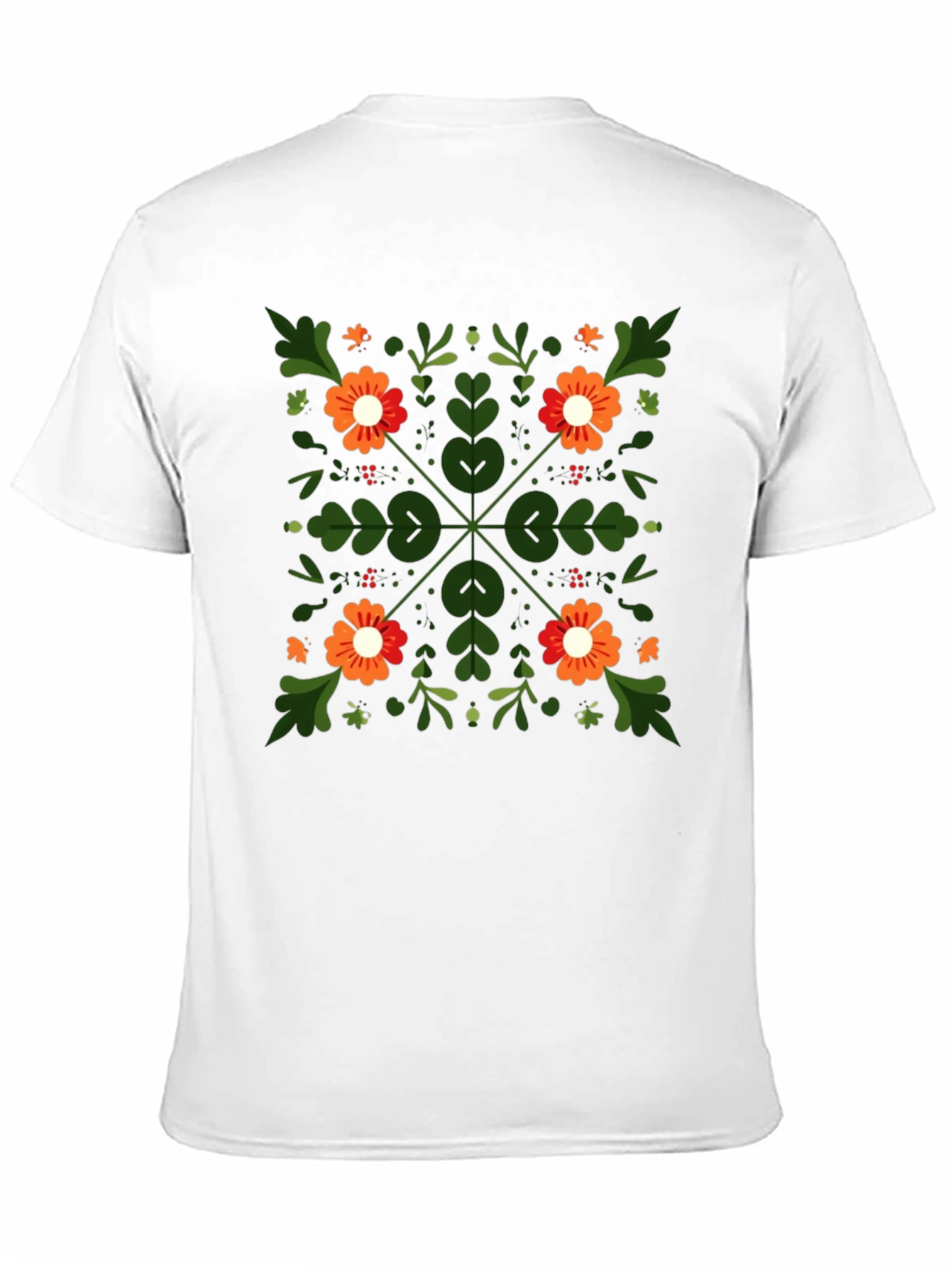 Floral Square Graphic Tee - Unique Design