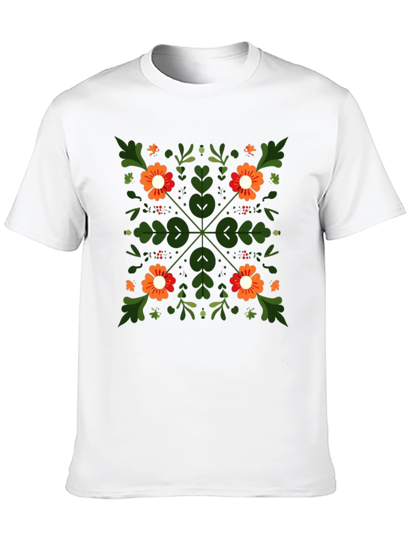 Floral Square Graphic Tee - Unique Design