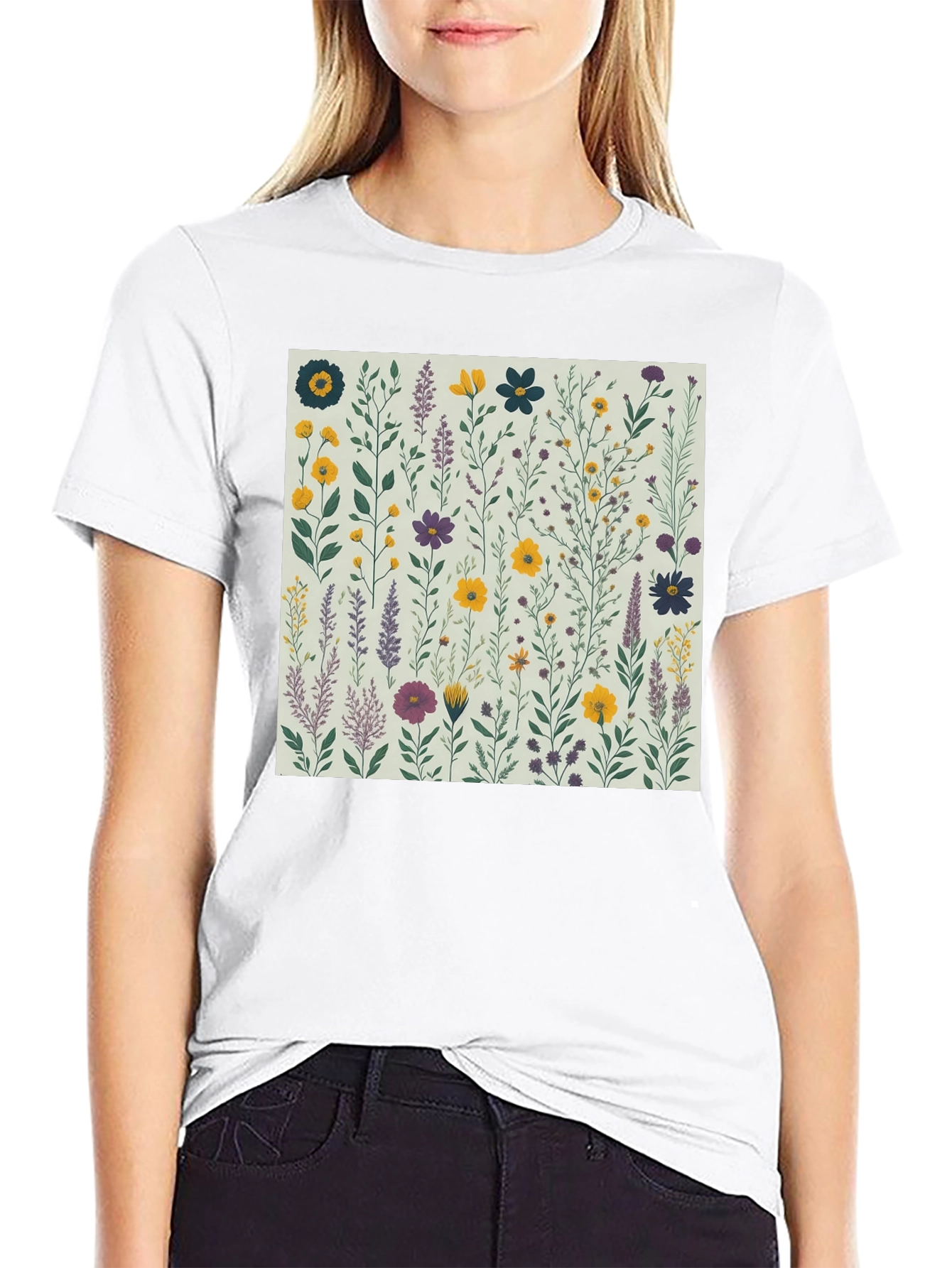 Floral Print Crew Neck T-Shirt