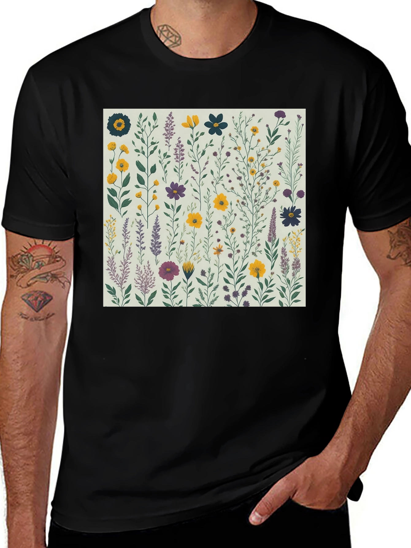 Floral Print Crew Neck T-Shirt