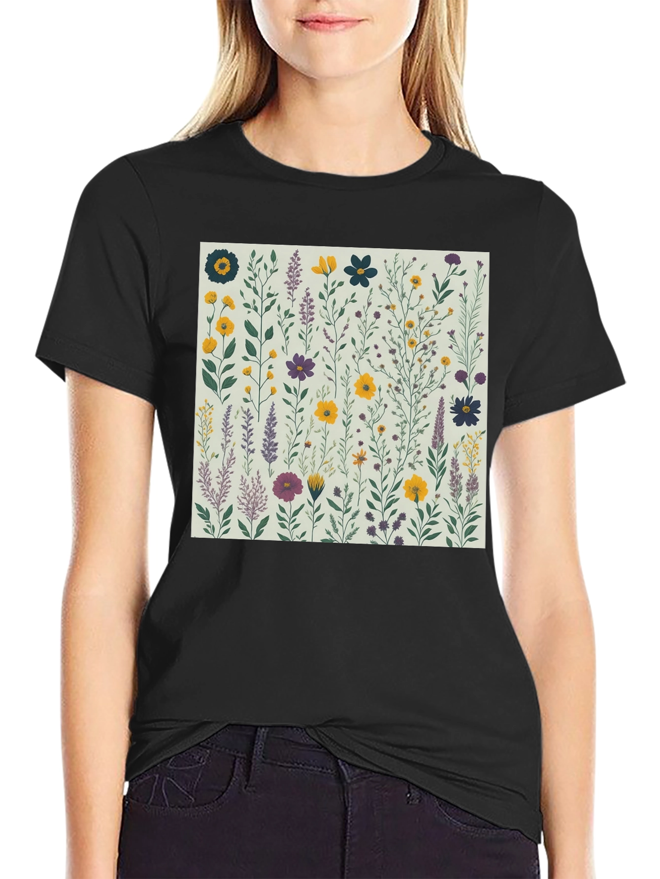 Floral Print Crew Neck T-Shirt