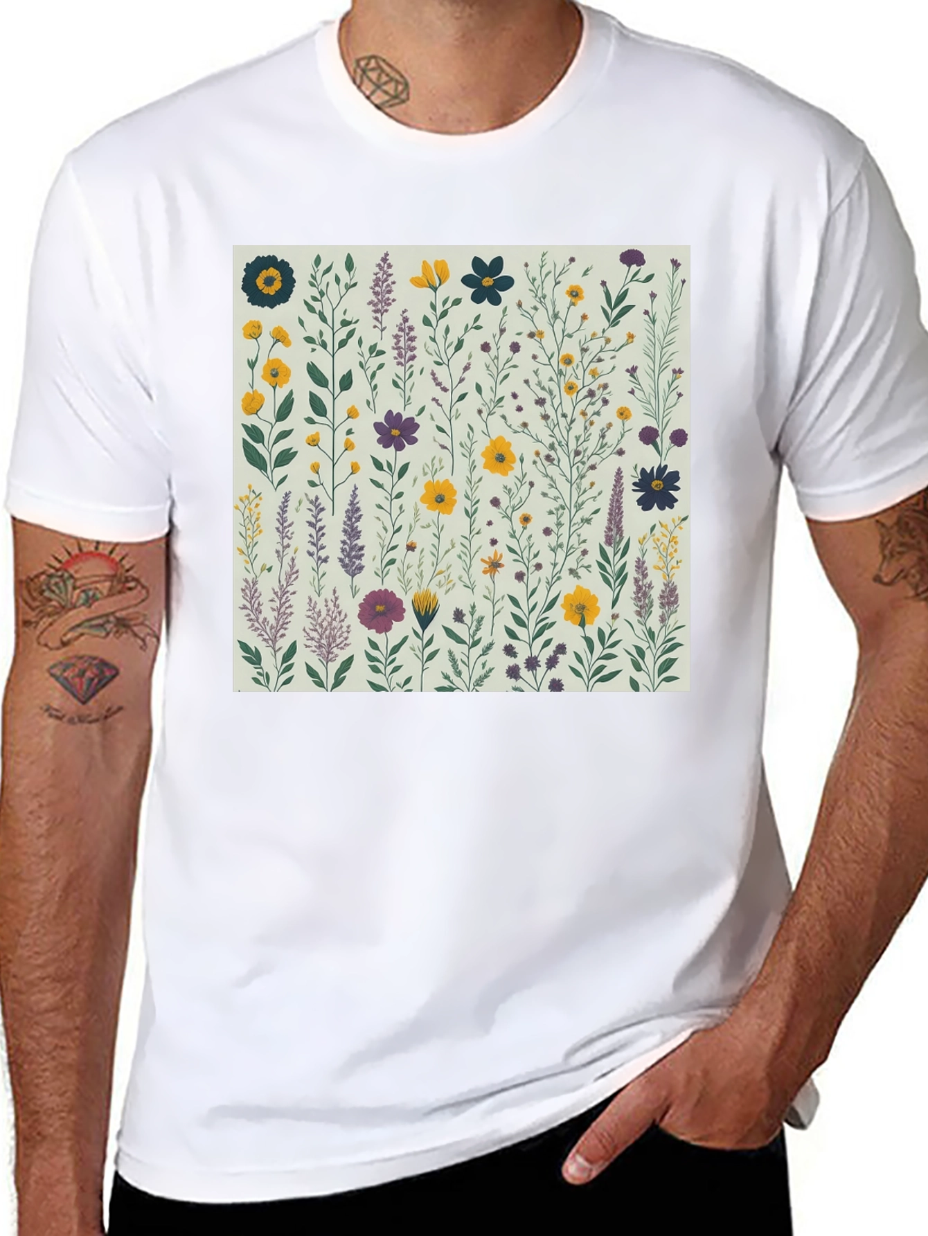Floral Print Crew Neck T-Shirt