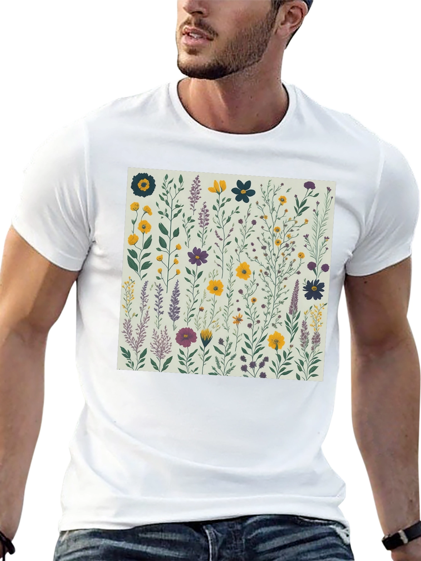 Floral Print Crew Neck T-Shirt