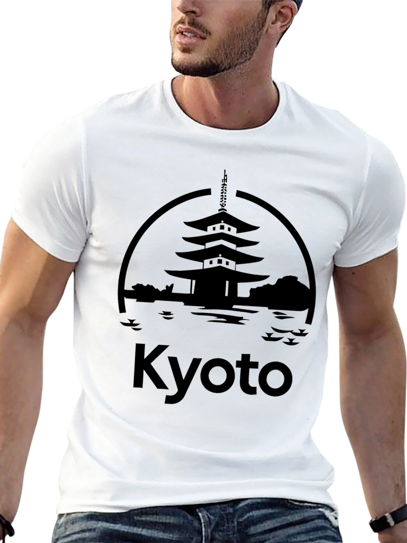 Kyoto Japan Black Graphic Tee