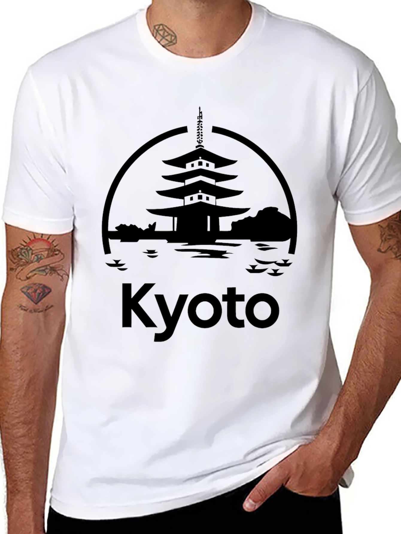 Kyoto Japan Black Graphic Tee