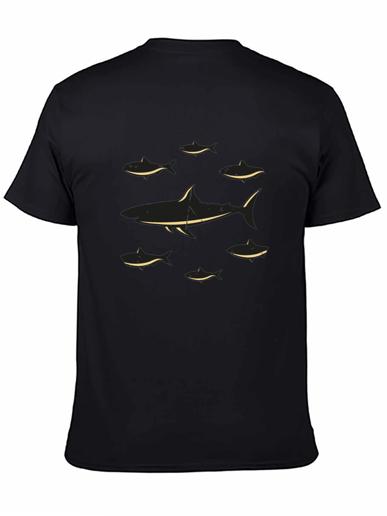 Shark Graphic Tee - Black Cotton T-Shirt