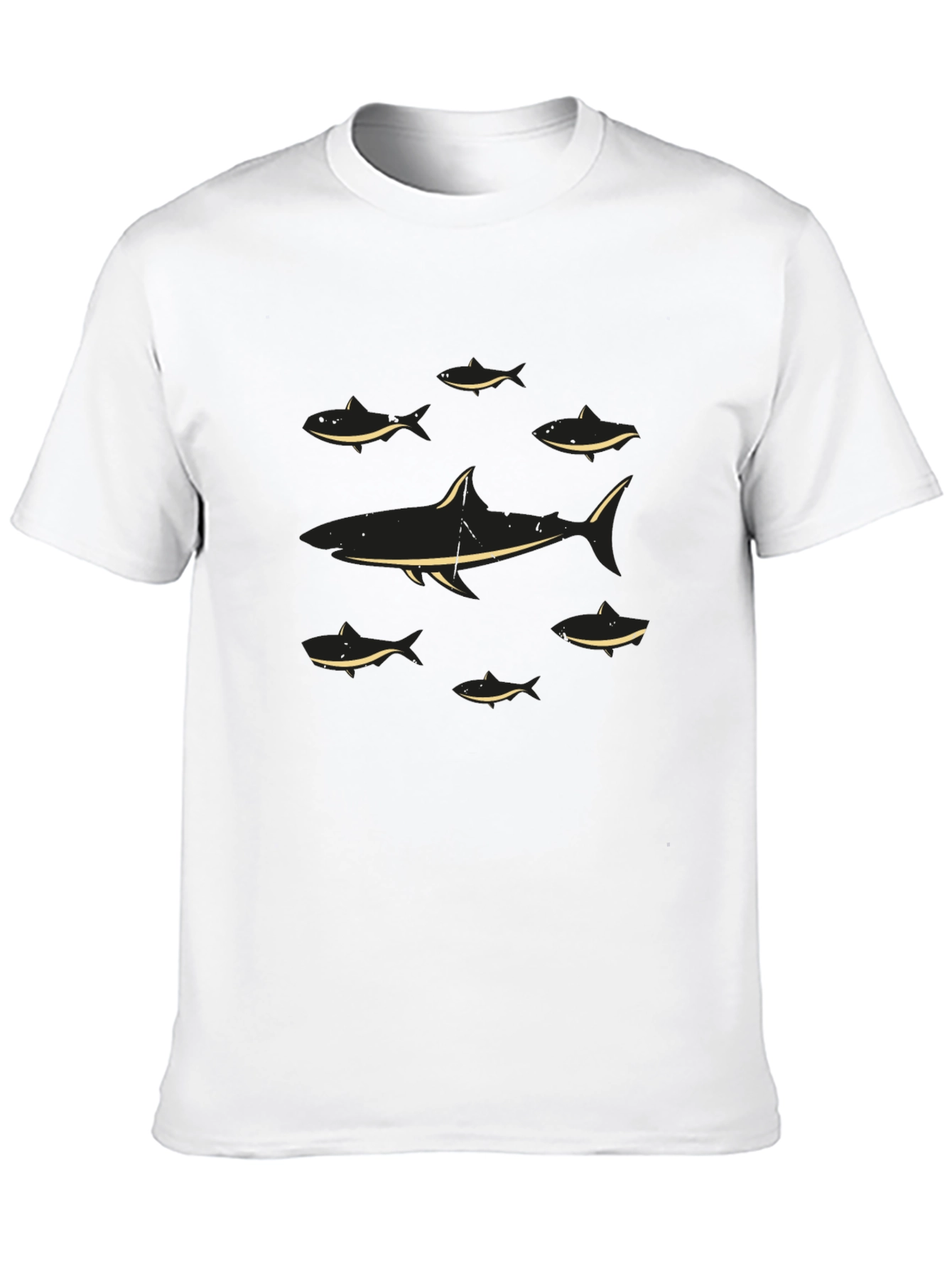 Shark Graphic Tee - Black Cotton T-Shirt