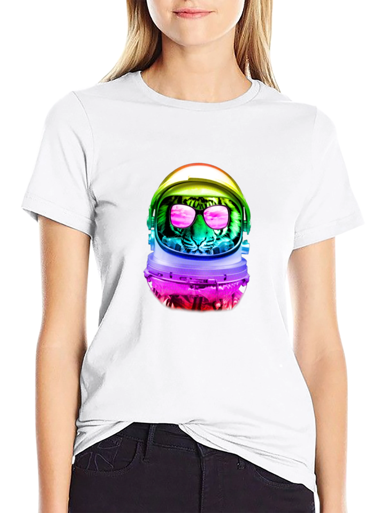 Astronaut Tiger Graphic Tee - Unique Design