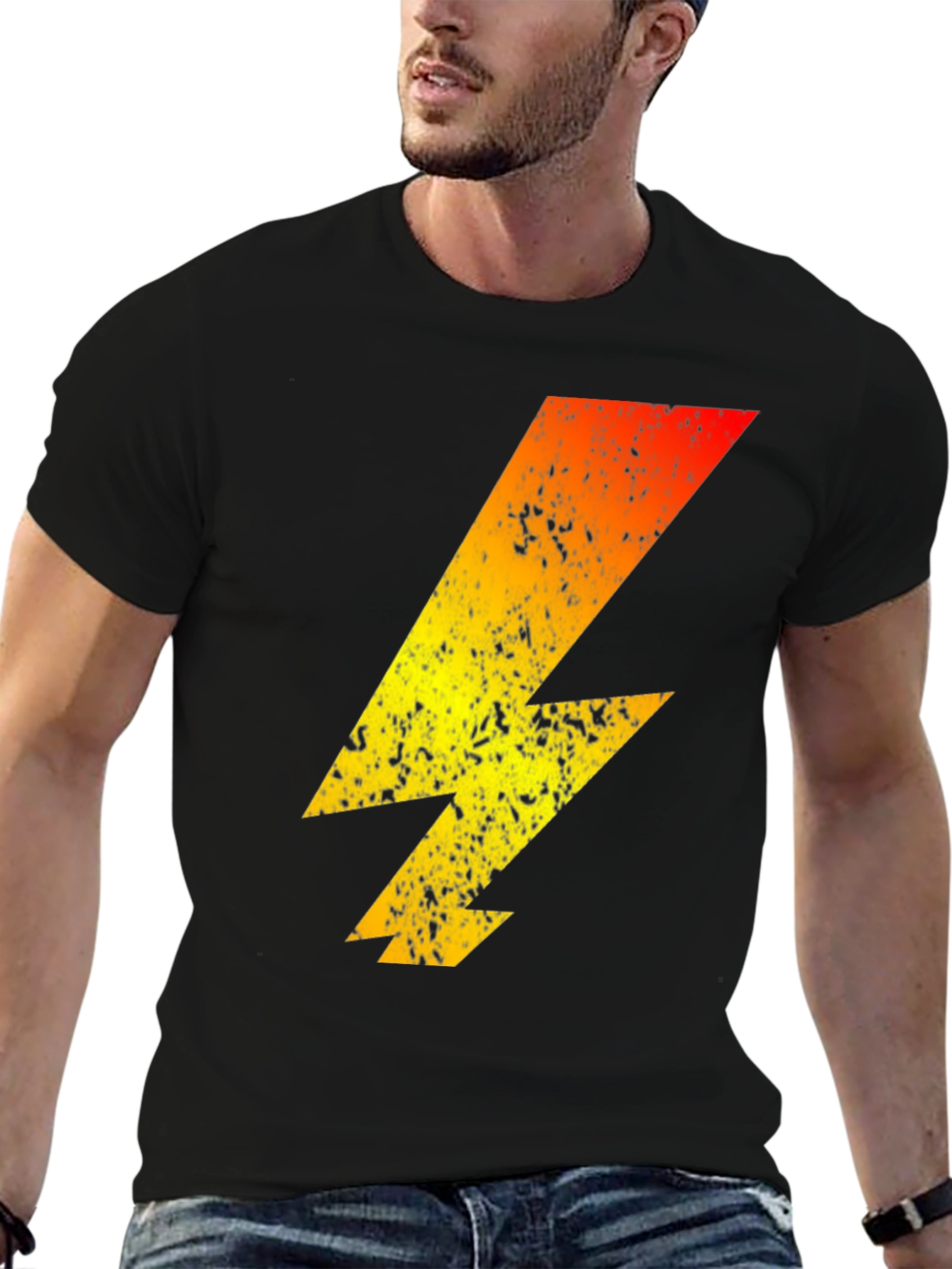 Lightning Bolt Graphic Tee - Bold Design