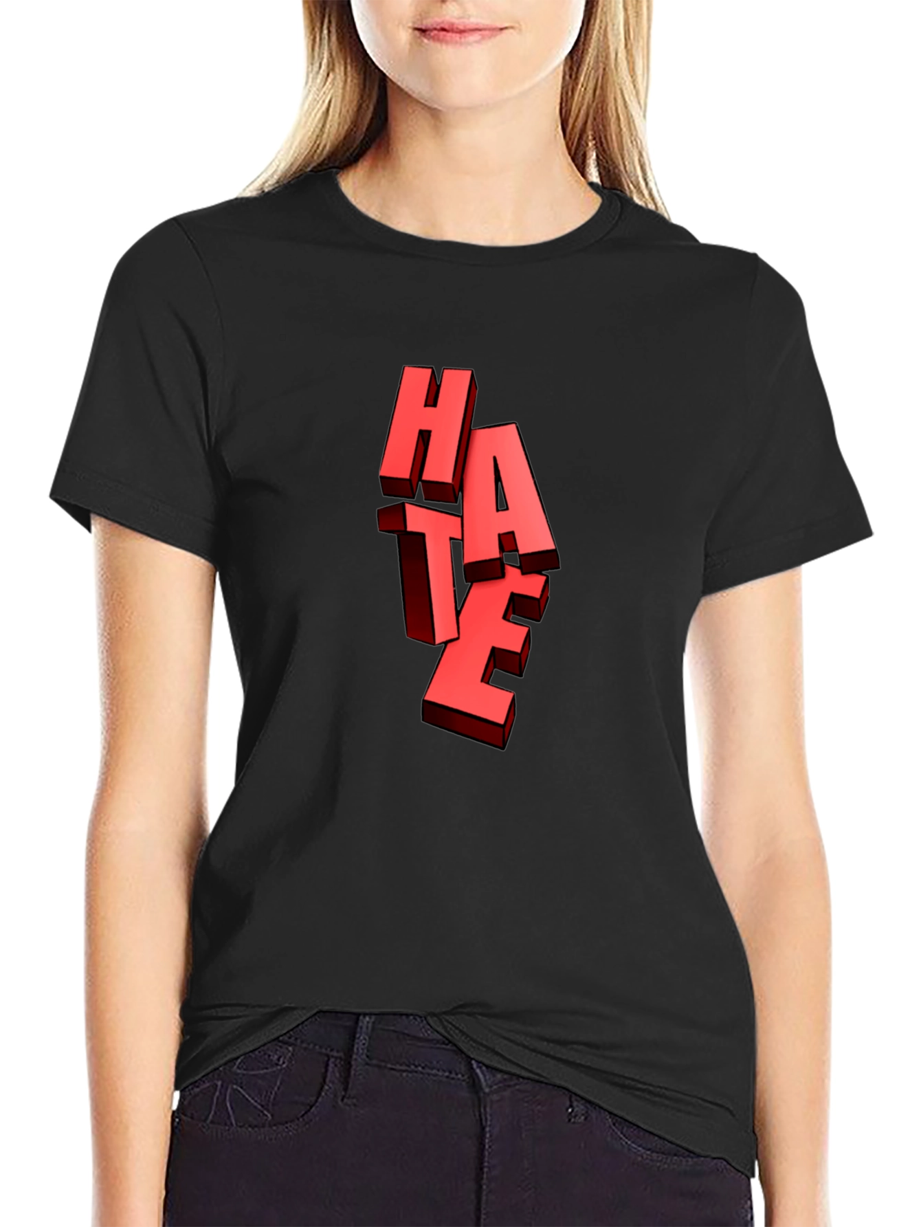 Bold HATE Graphic Tee - Edgy Statement Shirt