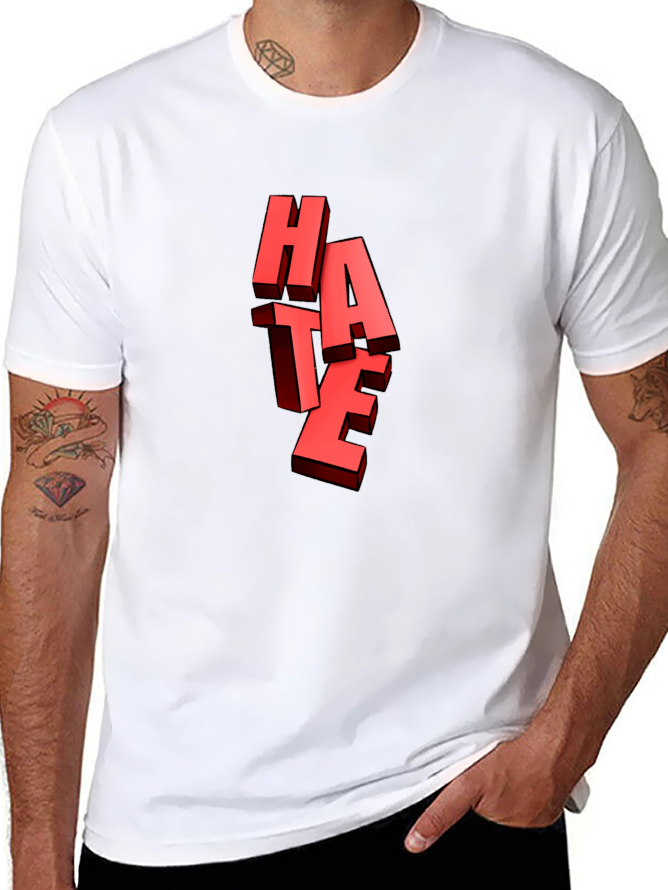 Bold HATE Graphic Tee - Edgy Statement Shirt