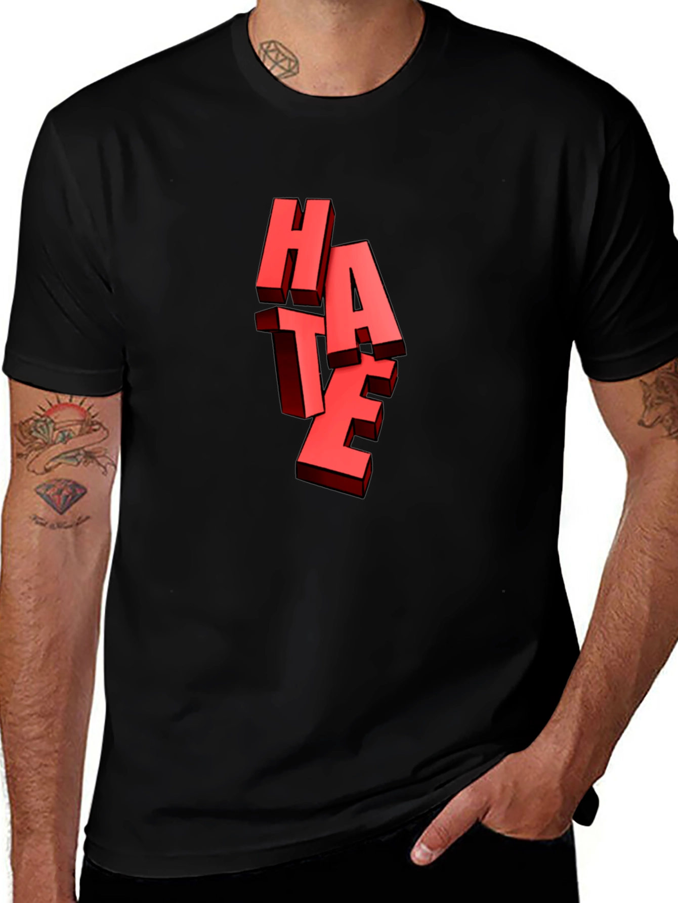 Bold HATE Graphic Tee - Edgy Statement Shirt