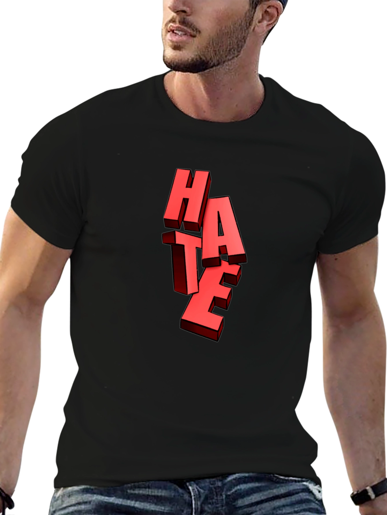 Bold HATE Graphic Tee - Edgy Statement Shirt
