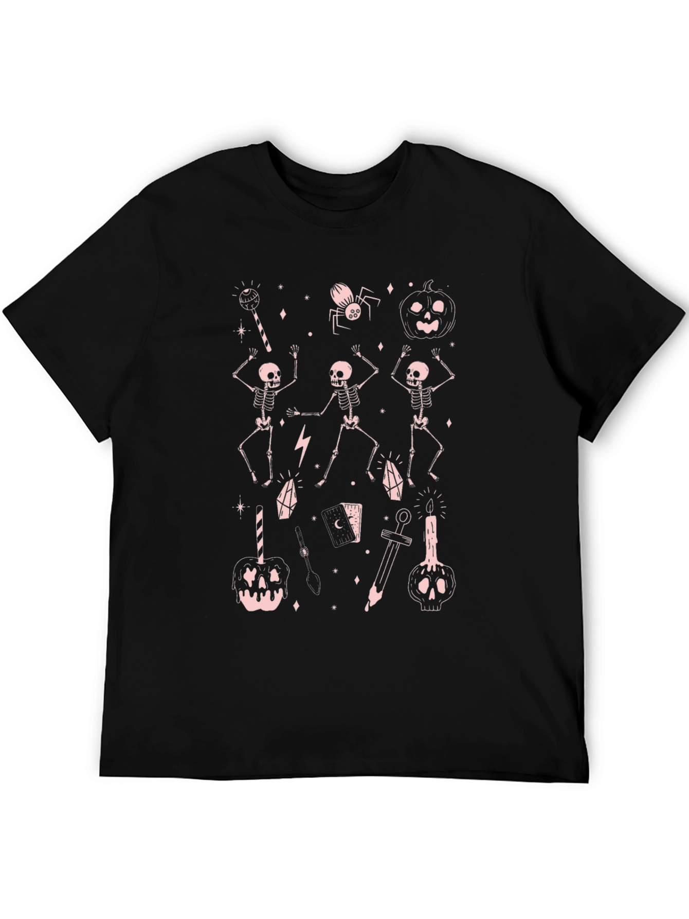 Halloween Skeleton Graphic Tee - Black Unisex T-Shirt