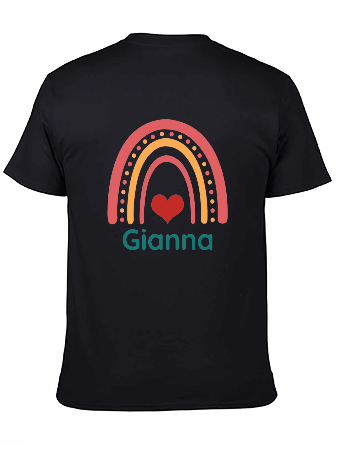 Gianna Rainbow Heart Personalized T-Shirt