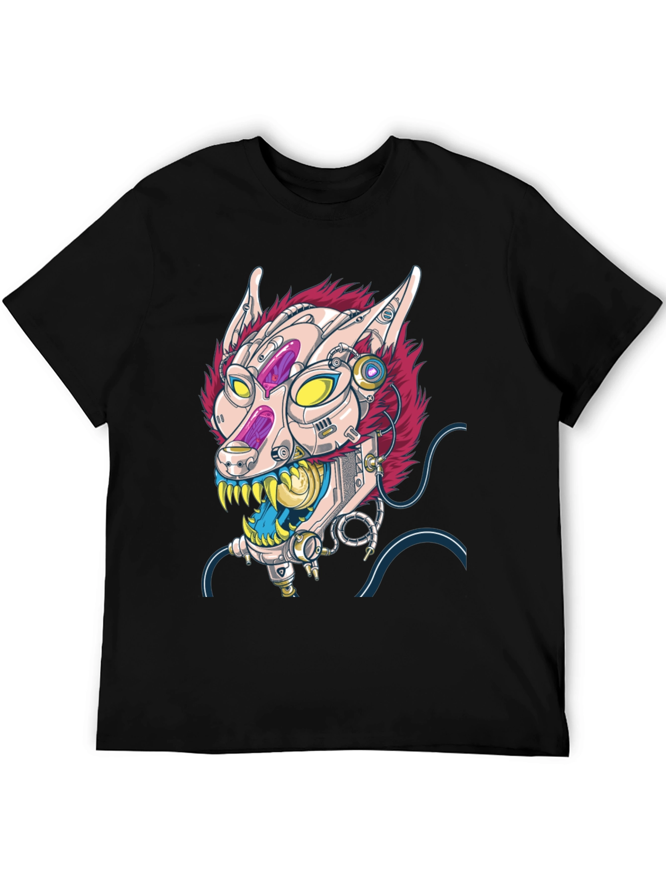 Cyberpunk Cat T-Shirt - Robotic Feline Design