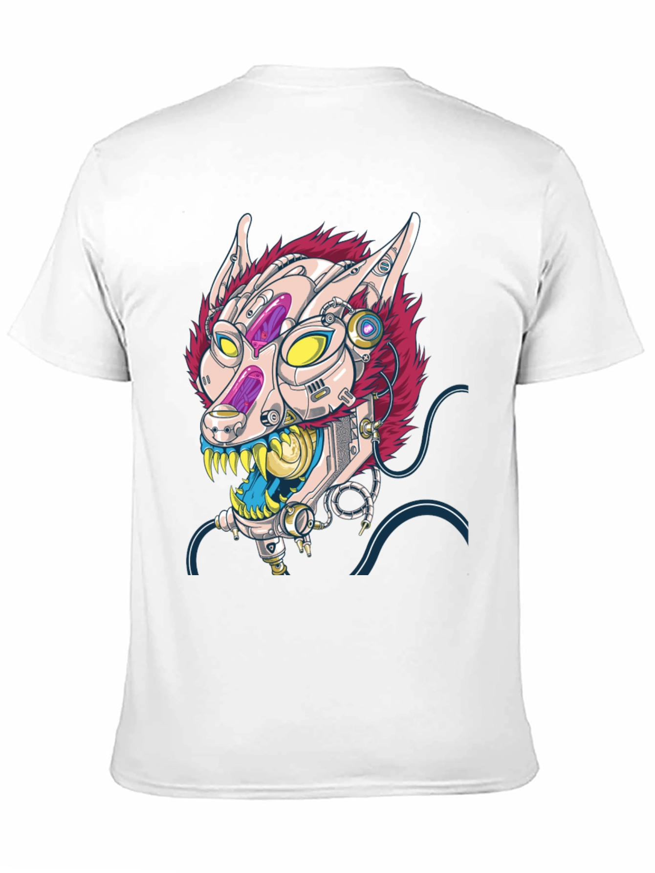 Cyberpunk Cat T-Shirt - Robotic Feline Design