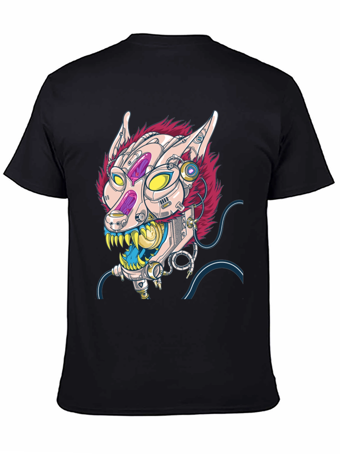 Cyberpunk Cat T-Shirt - Robotic Feline Design
