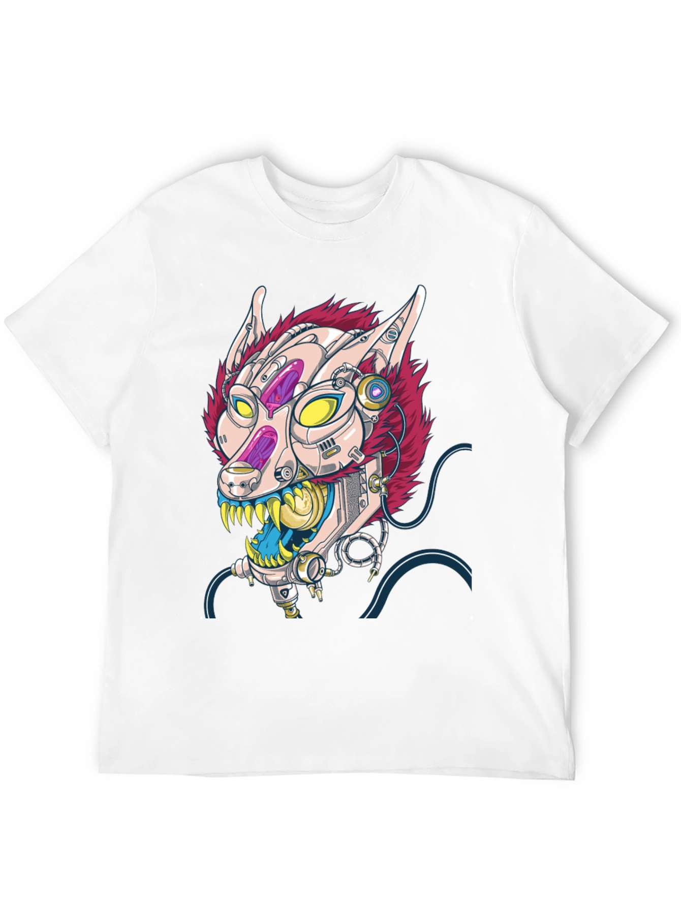Cyberpunk Cat T-Shirt - Robotic Feline Design
