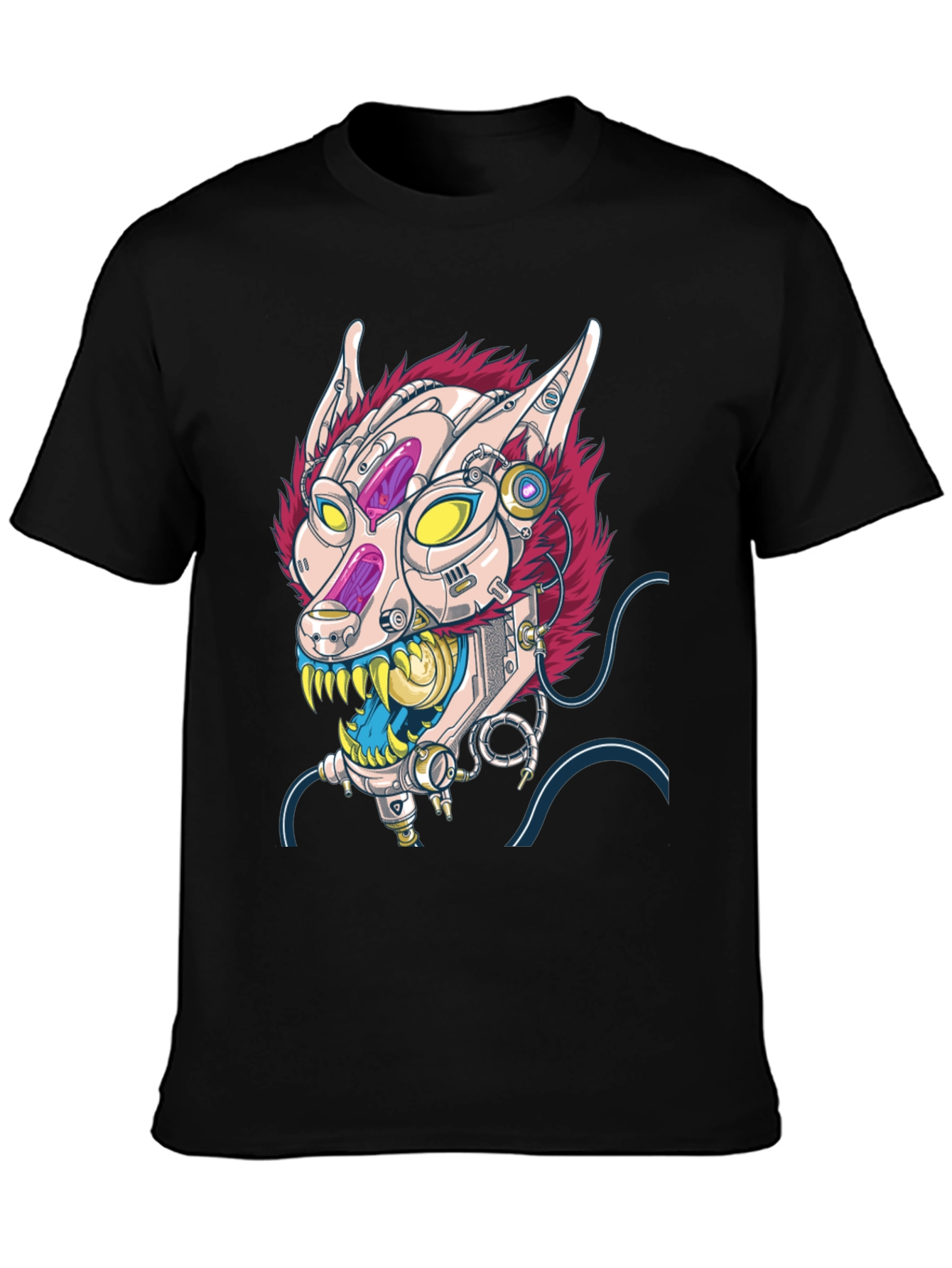 Cyberpunk Cat T-Shirt - Robotic Feline Design