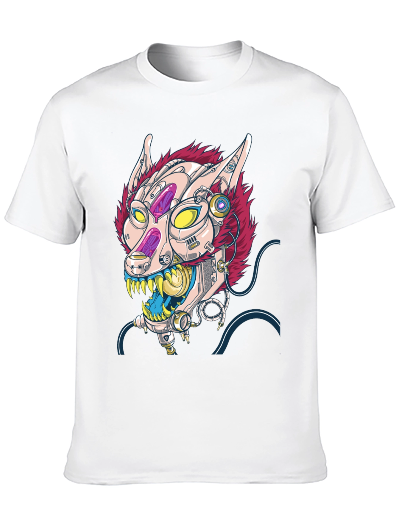 Cyberpunk Cat T-Shirt - Robotic Feline Design