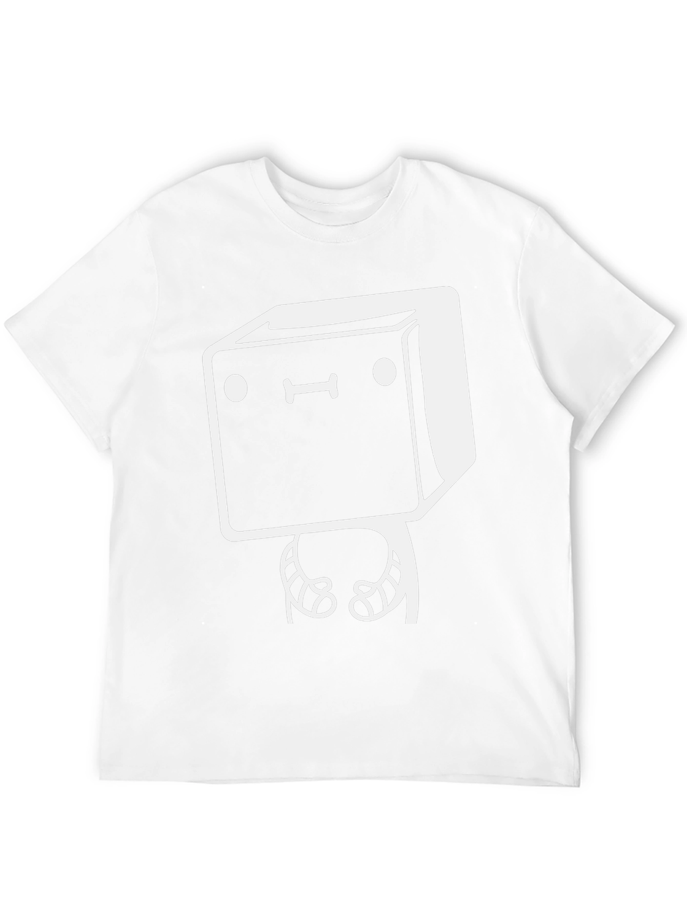 Funny Robot Graphic Tee - Black Cotton Casual Shirt
