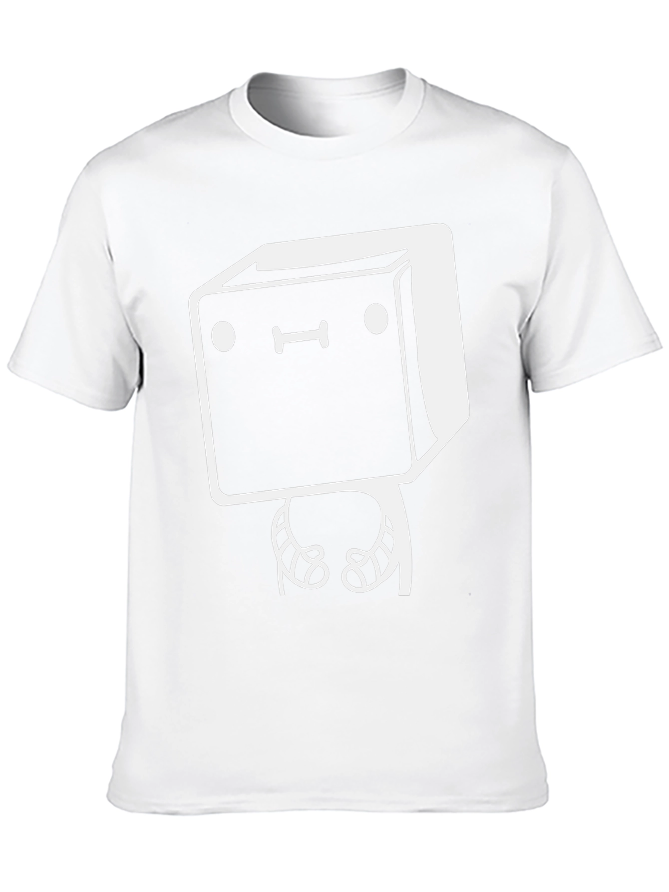 Funny Robot Graphic Tee - Black Cotton Casual Shirt