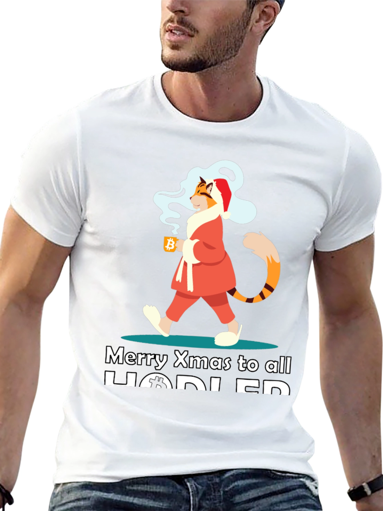 Crypto Christmas Cat HODLER T-Shirt