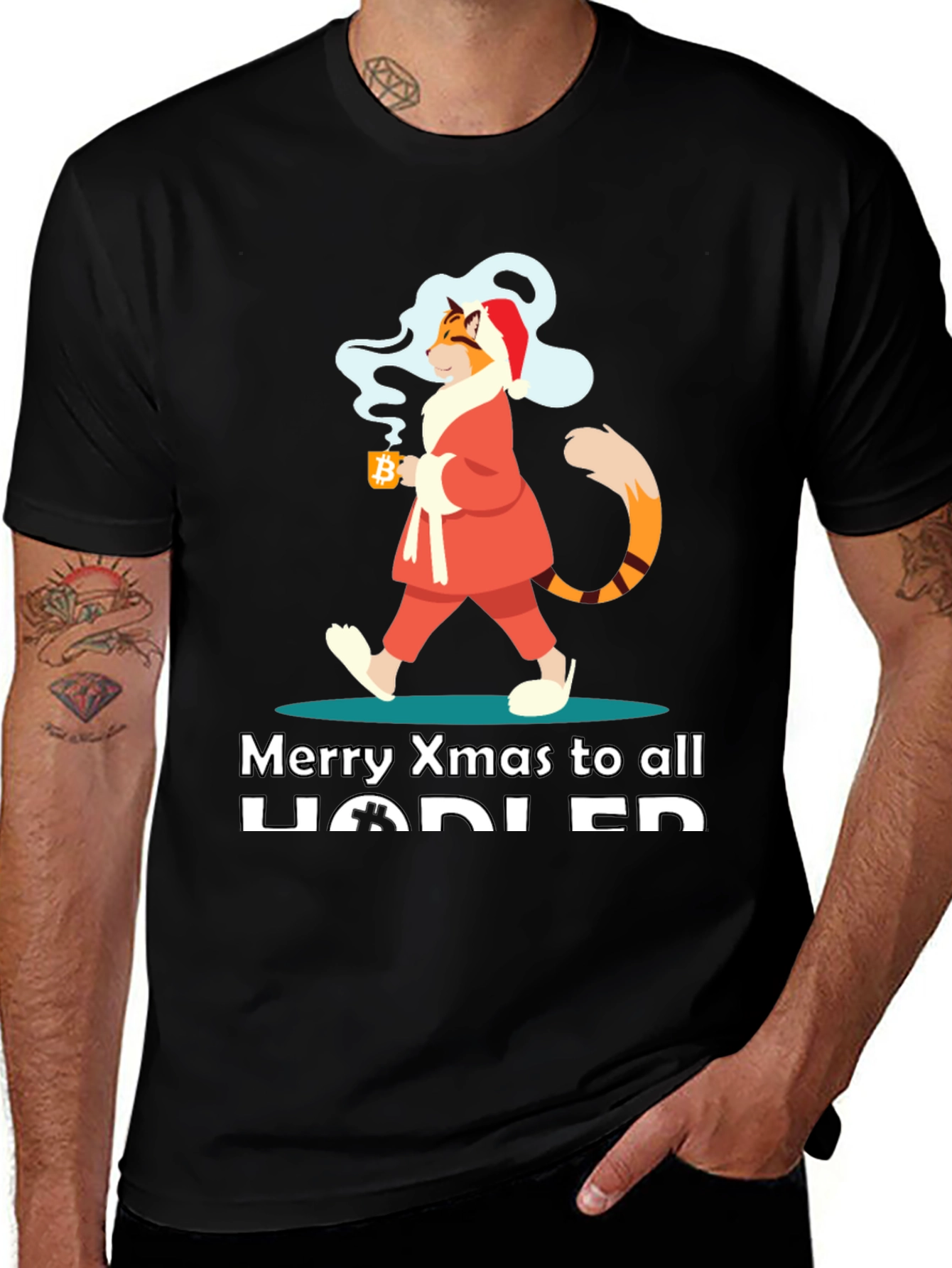 Crypto Christmas Cat HODLER T-Shirt