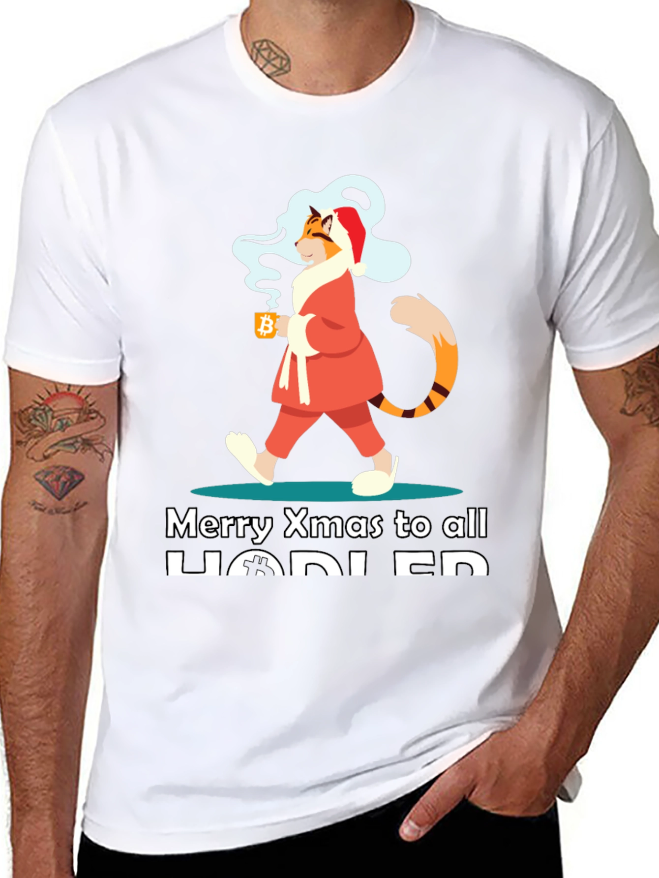 Crypto Christmas Cat HODLER T-Shirt