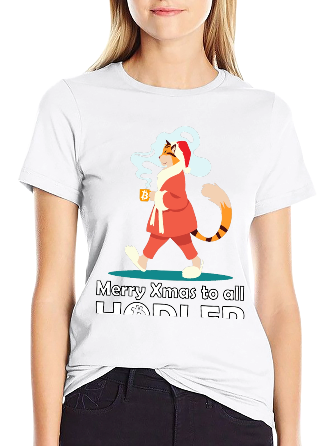 Crypto Christmas Cat HODLER T-Shirt